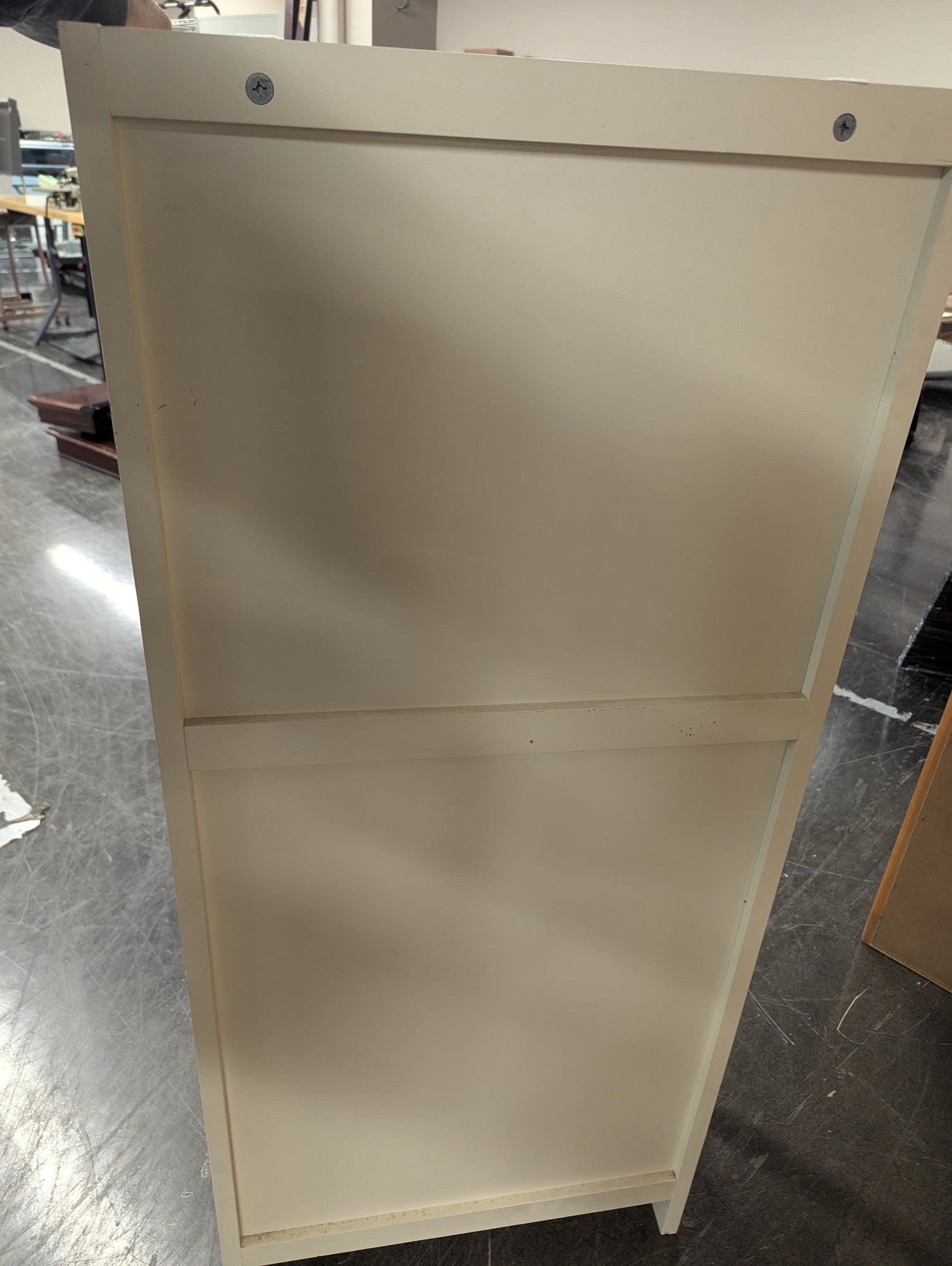 Four-Shelf White Wooden Bookcase