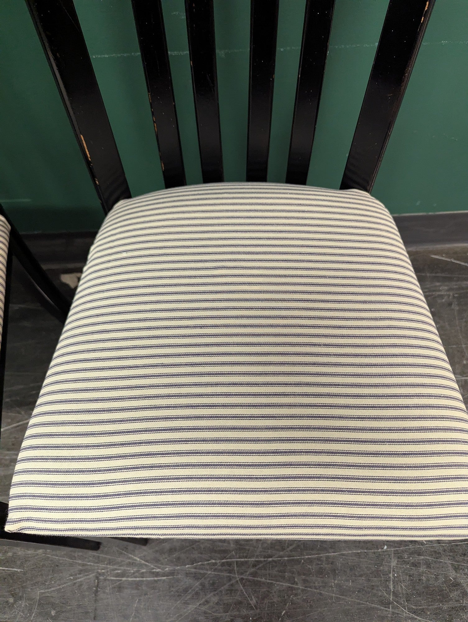 Coaster Fine Furniture Pair of Black Dining Chairs with Striped Cushions