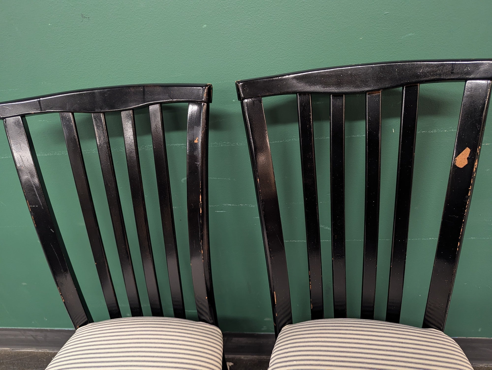 Coaster Fine Furniture Pair of Black Dining Chairs with Striped Cushions