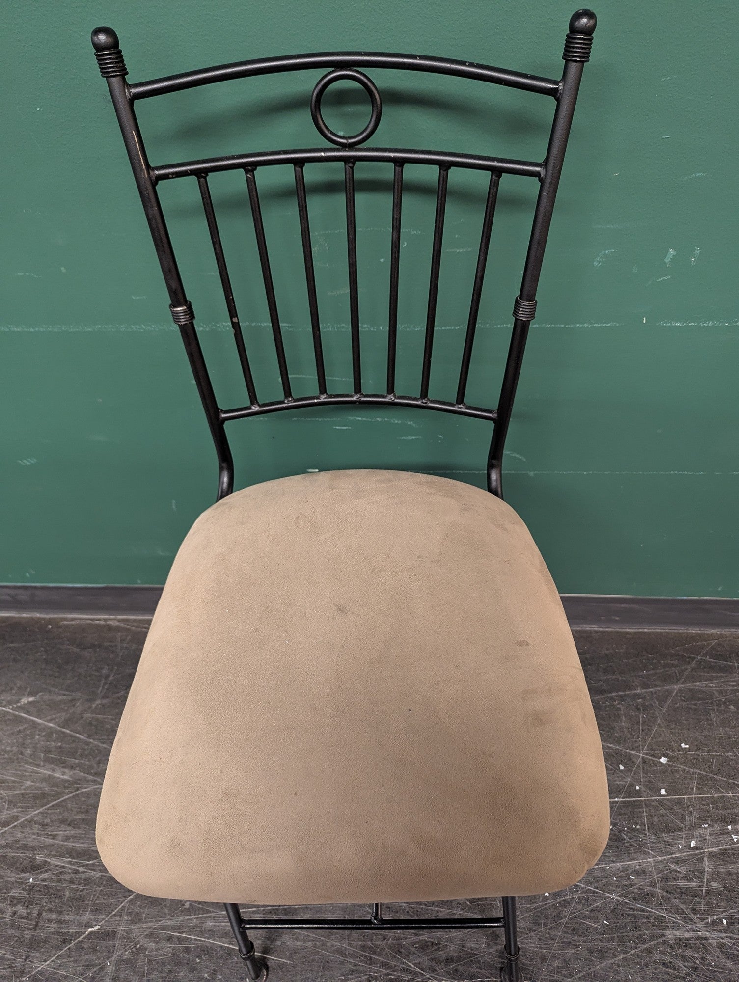 Plumeria Metal Bar Stool with Beige Cushion