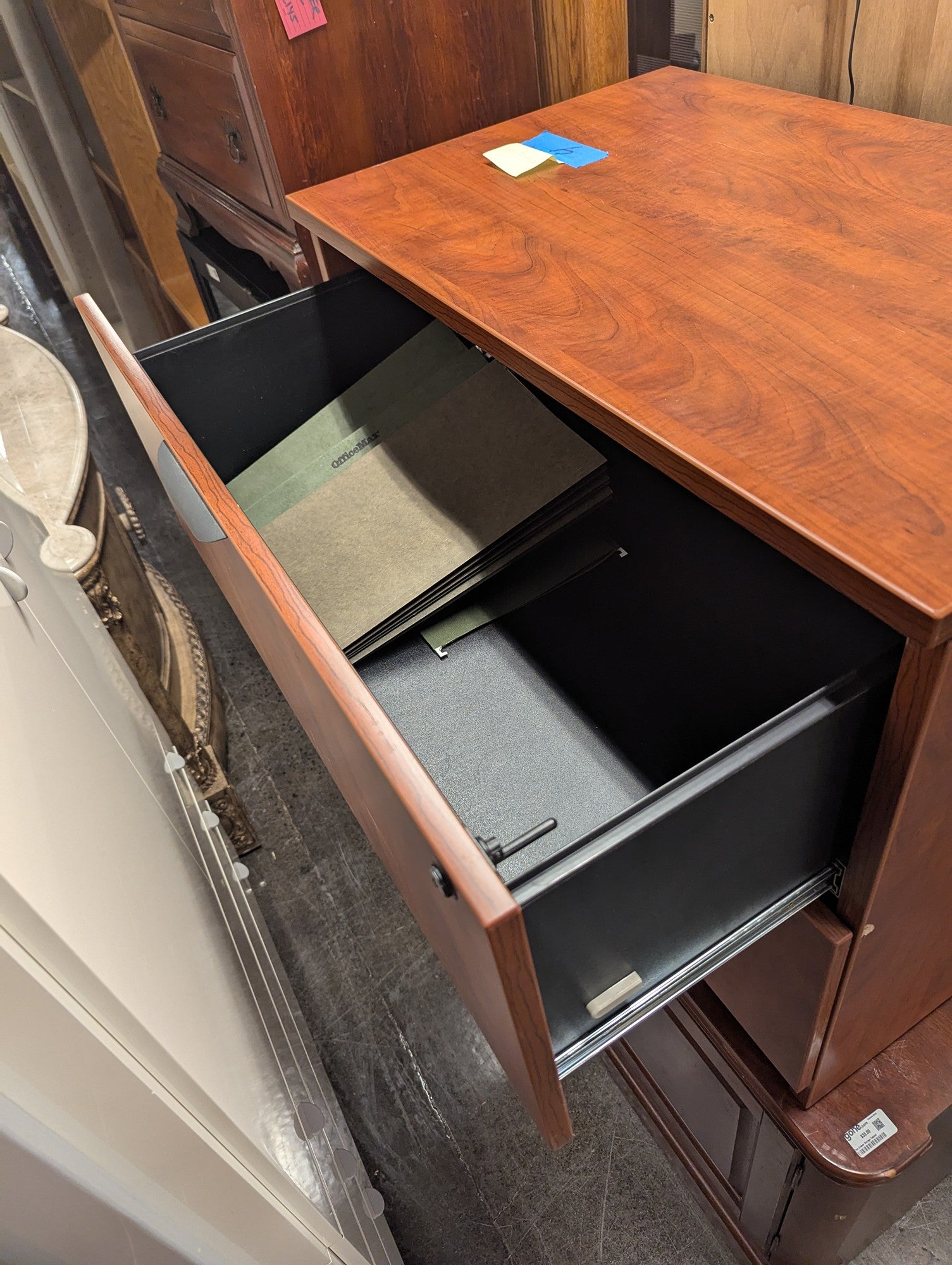 Rich Cherry Wood Lateral File Cabinet