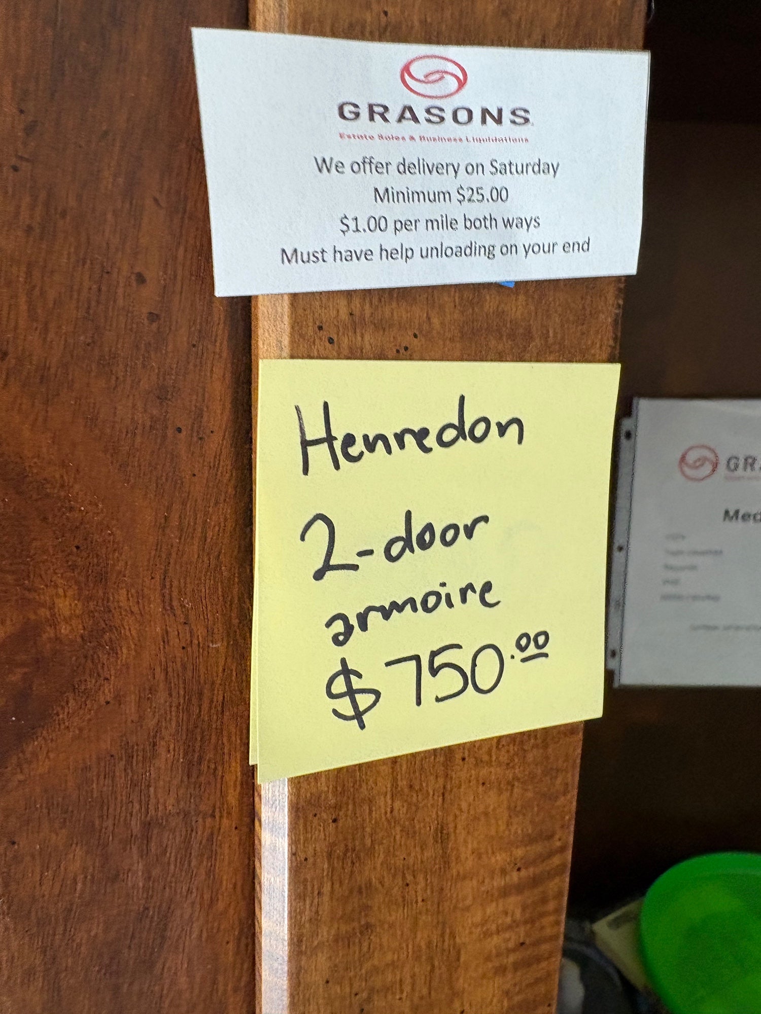 Henredon 2-Door Armoire: Rich Hardwood Wardrobe
