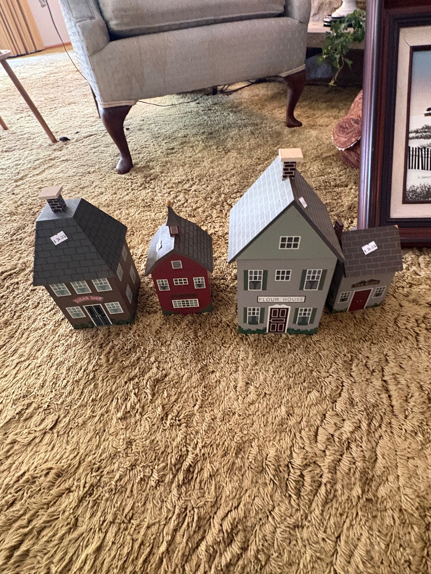 Vintage Rustic Miniature Shop House Collection, Set of Four