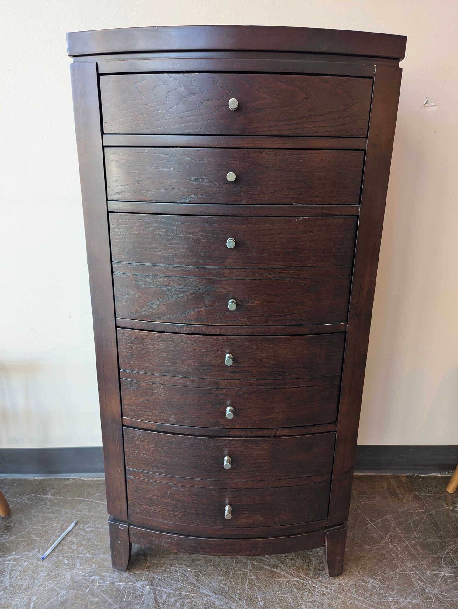 Studio JCP Home Dark Wood Arched Front 7-Drawer Chest
