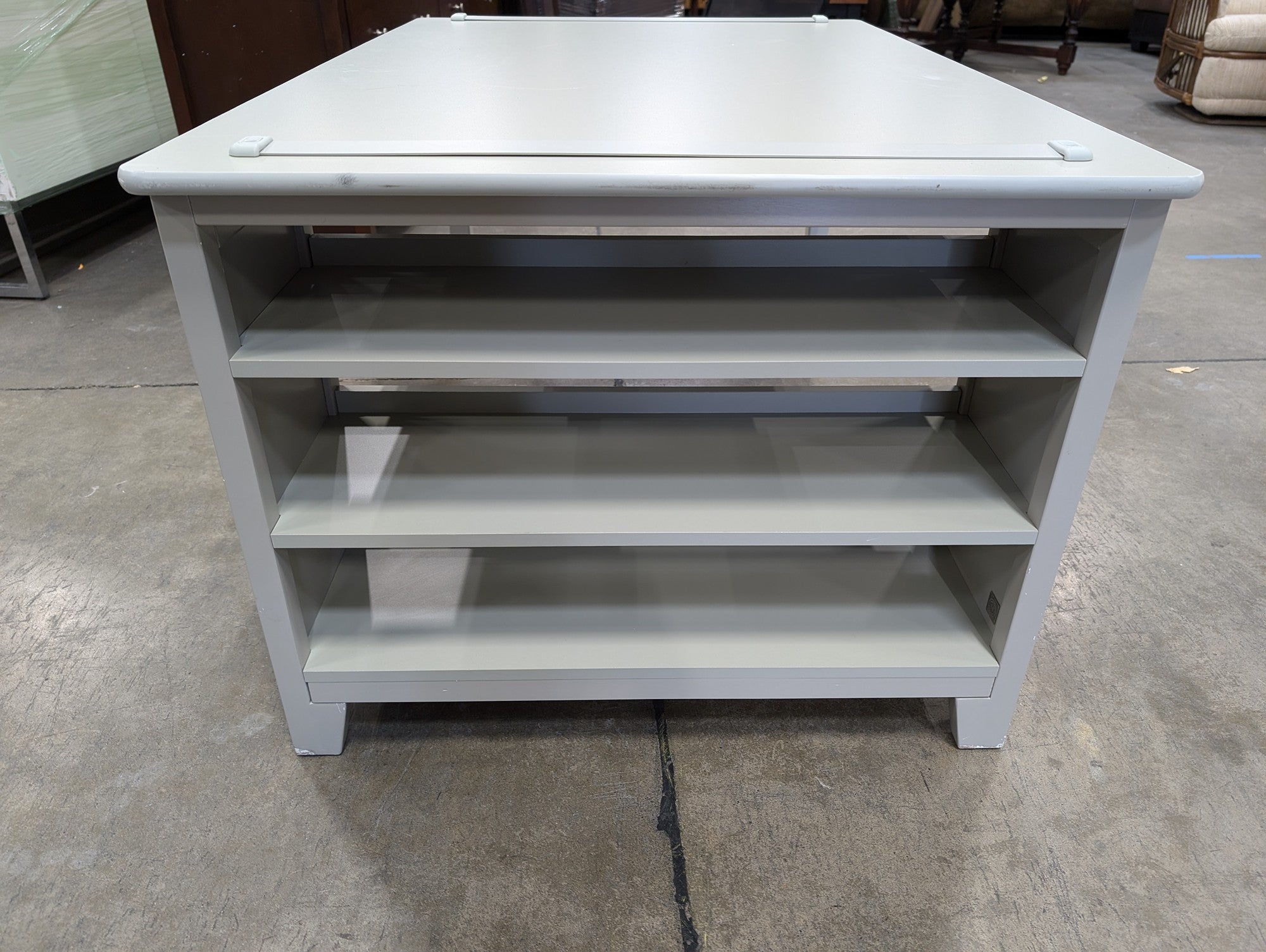 Martha Stewart Grey Desk with Integrated Shelving Unit