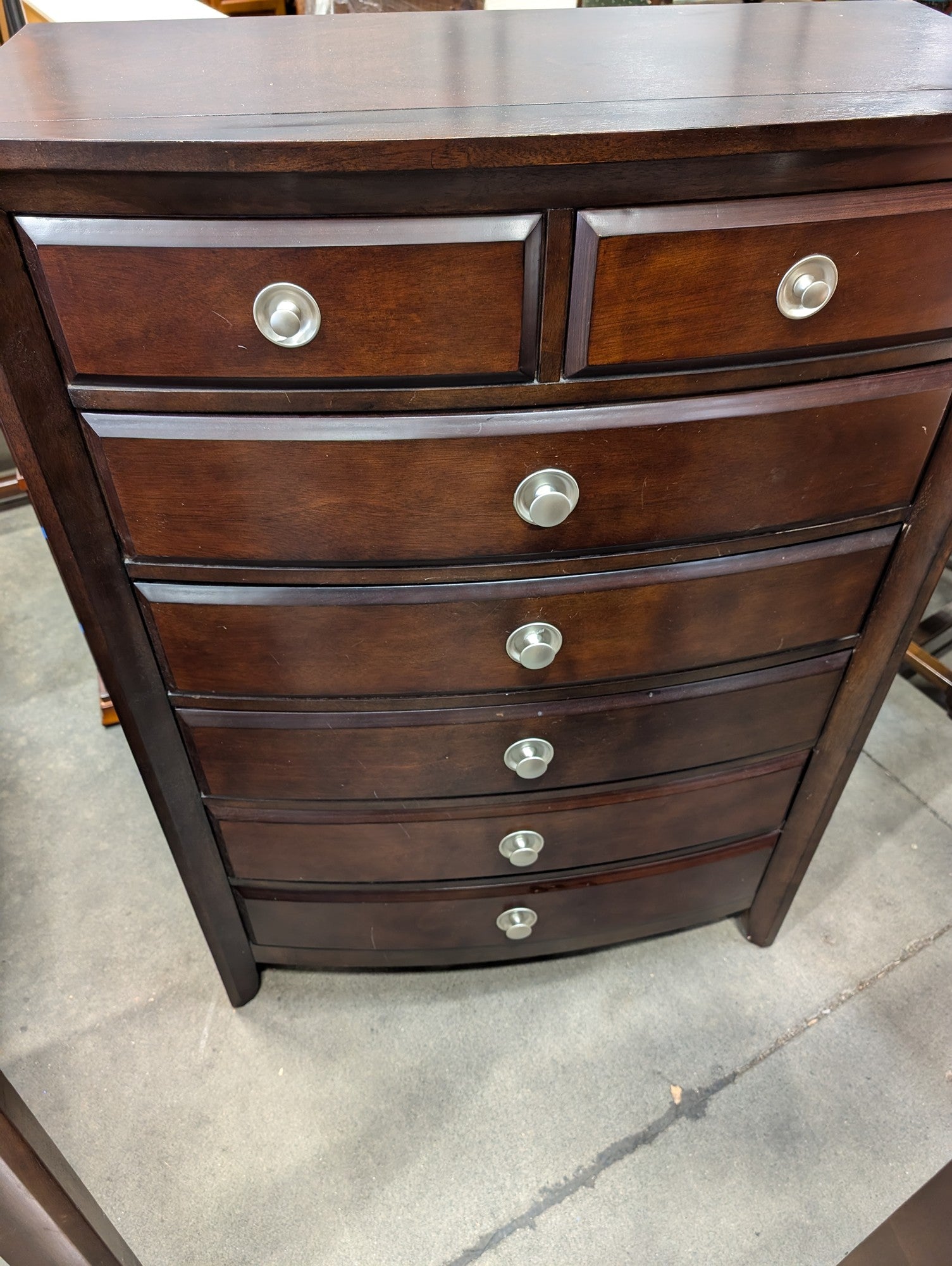 Rich Brown Seven-Drawer Tall Chest