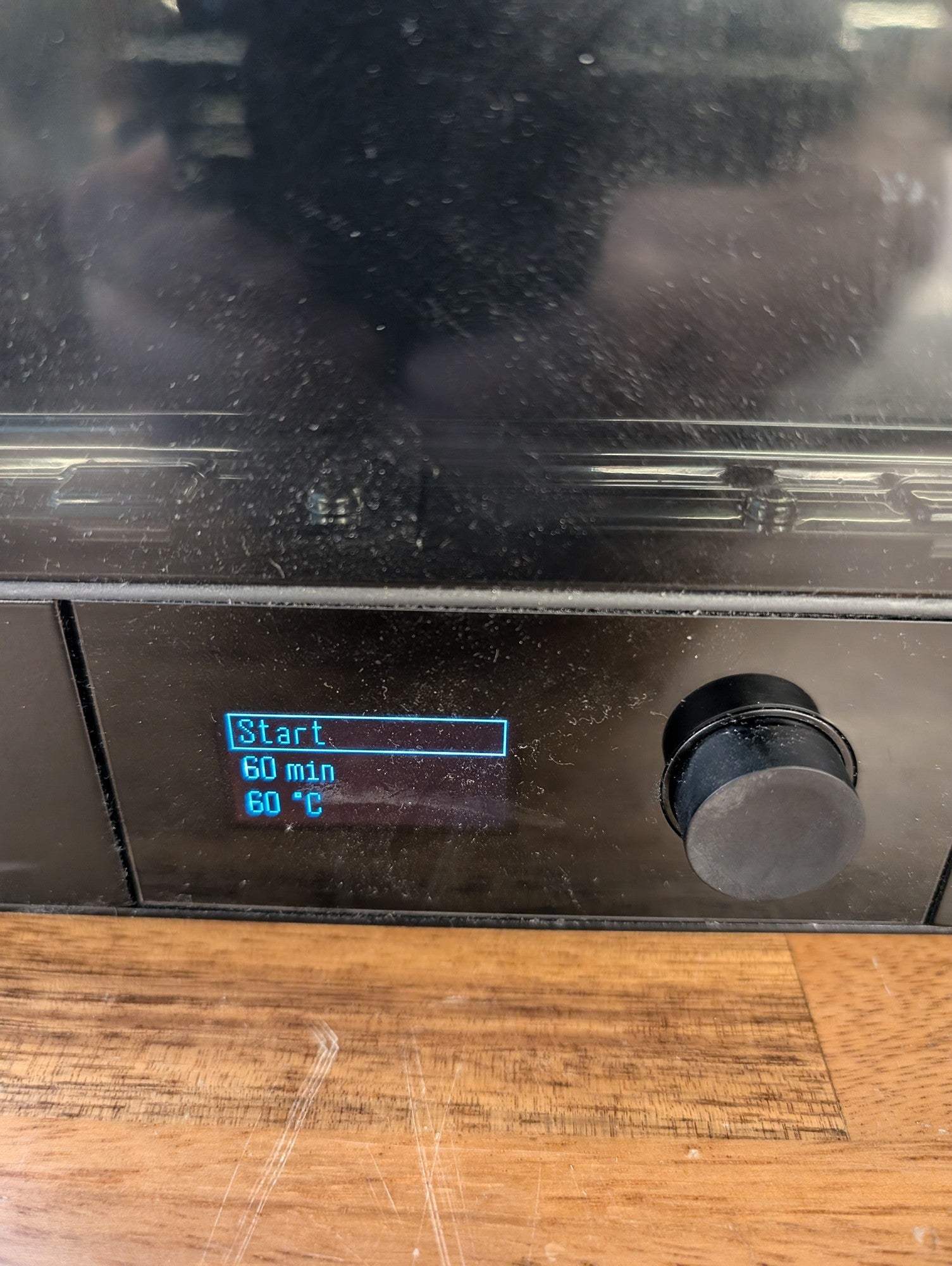 Black Digital Control Electronic Device with Timer and Temperature Display