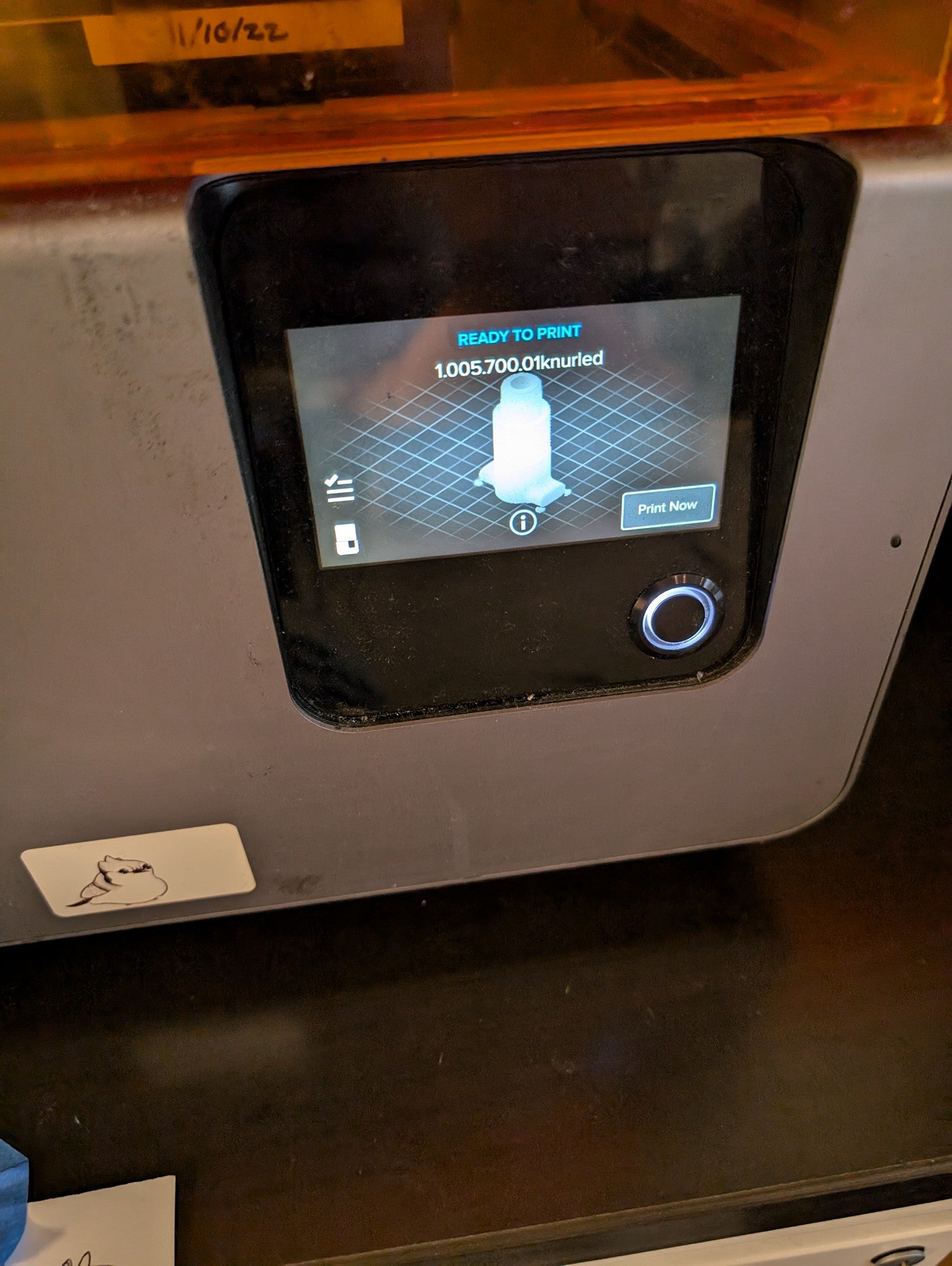 Formlabs Professional SLA 3D Printer with Translucent Orange Cover