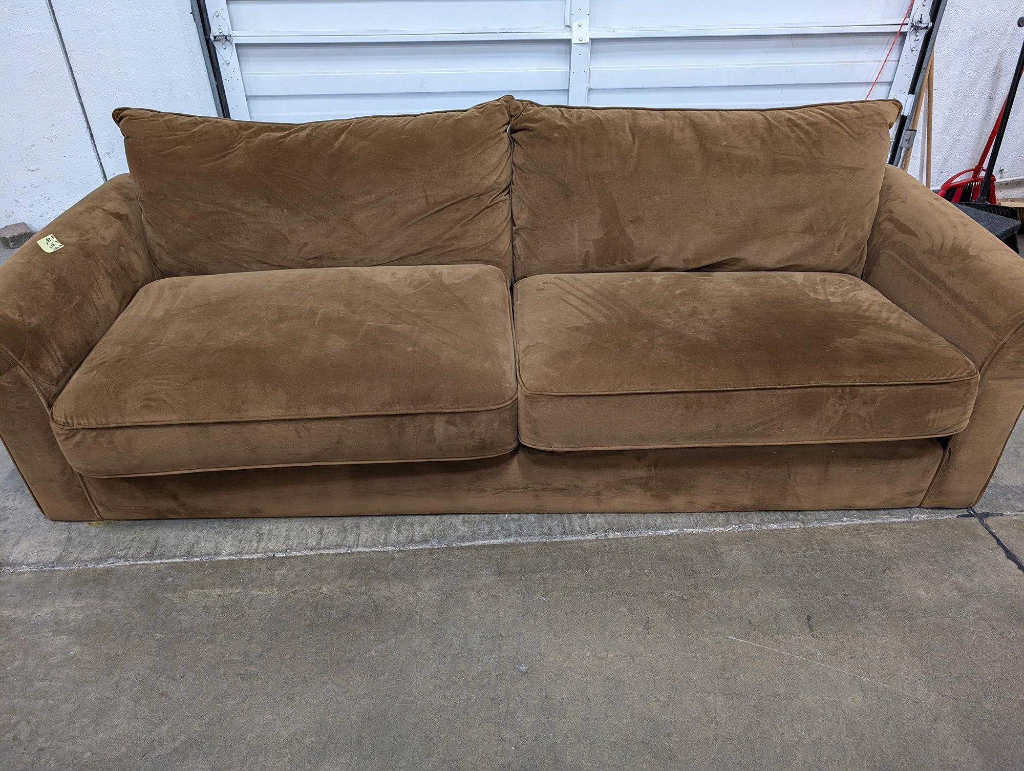 Comfortable Brown Two-Seater Sofa
