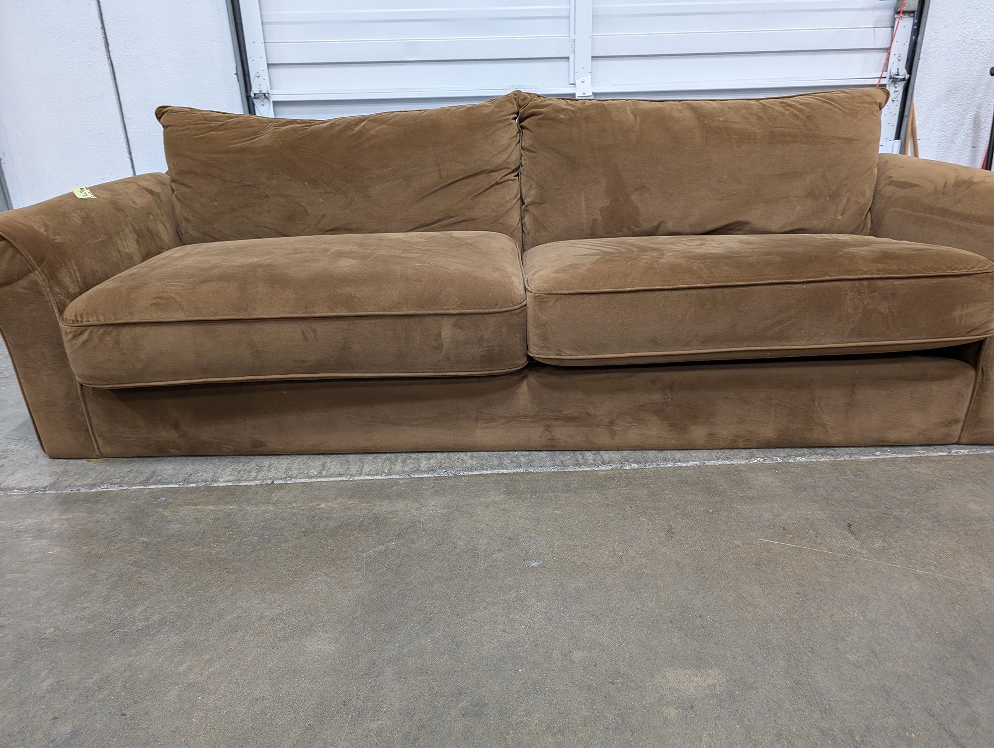 Comfortable Brown Two-Seater Sofa