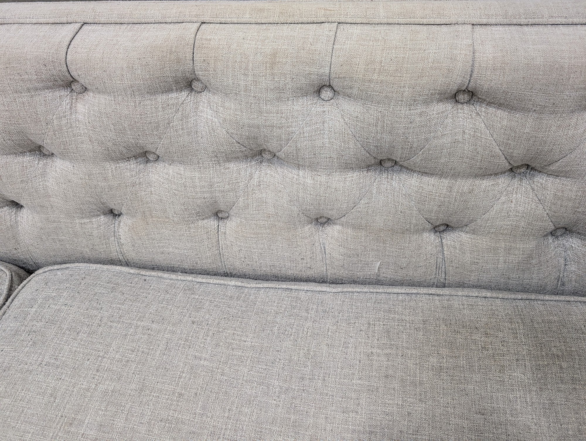 Light Grey Tufted Mid-Century Modern Inspired Sofa