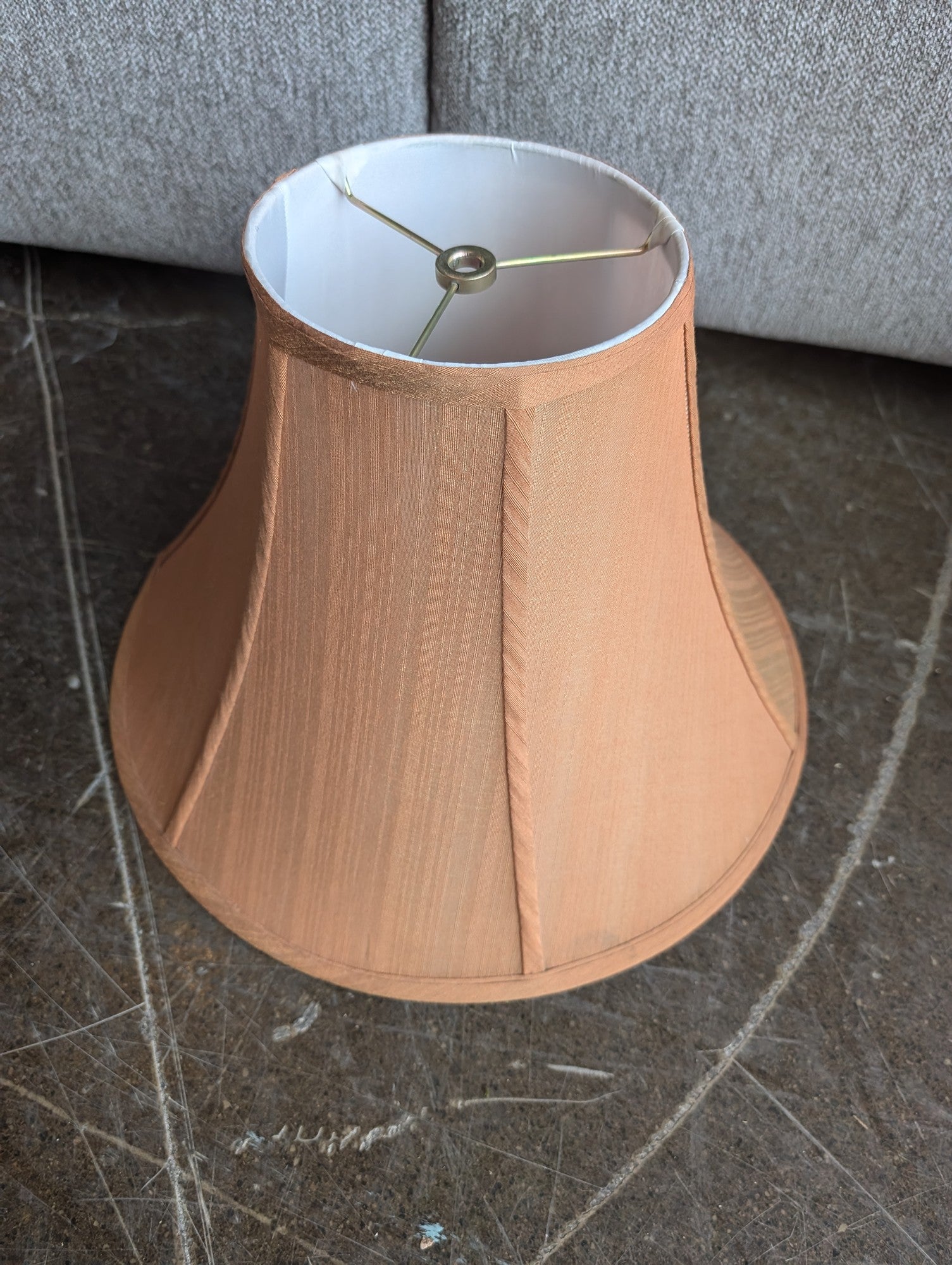 Muted Peach Fabric Bell Lampshade