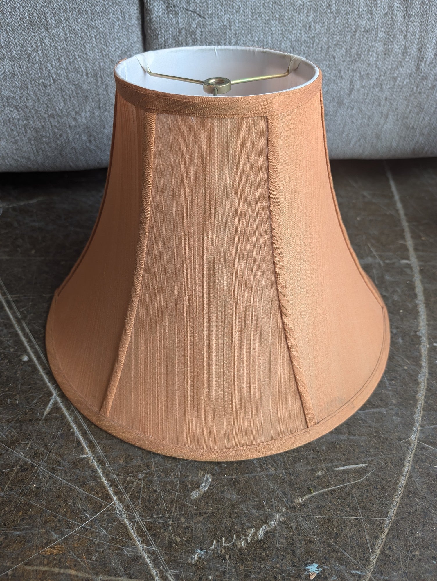 Muted Peach Fabric Bell Lampshade