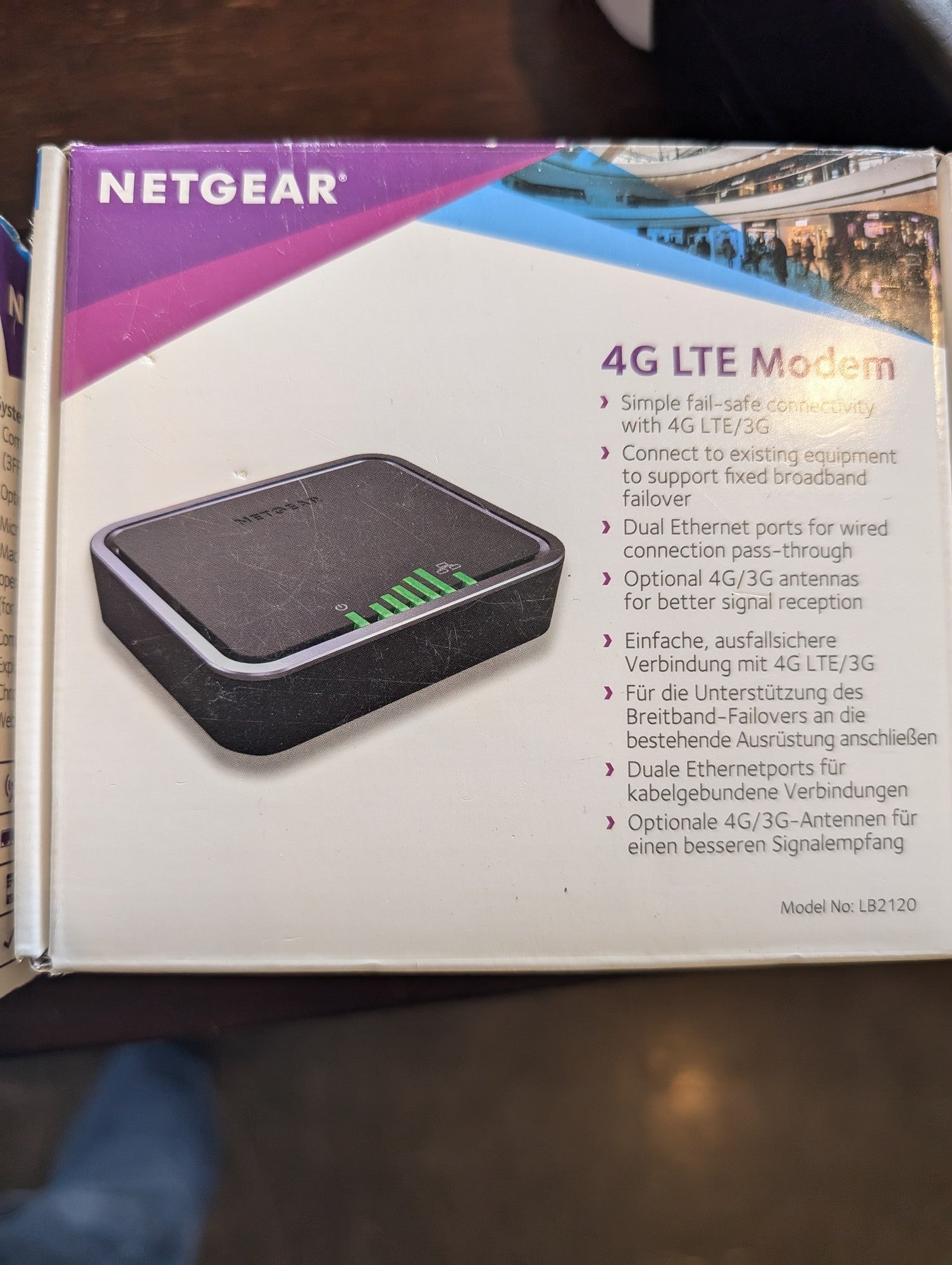 NETGEAR LB1120 4G LTE Modem with Gigabit Ethernet WAN Port