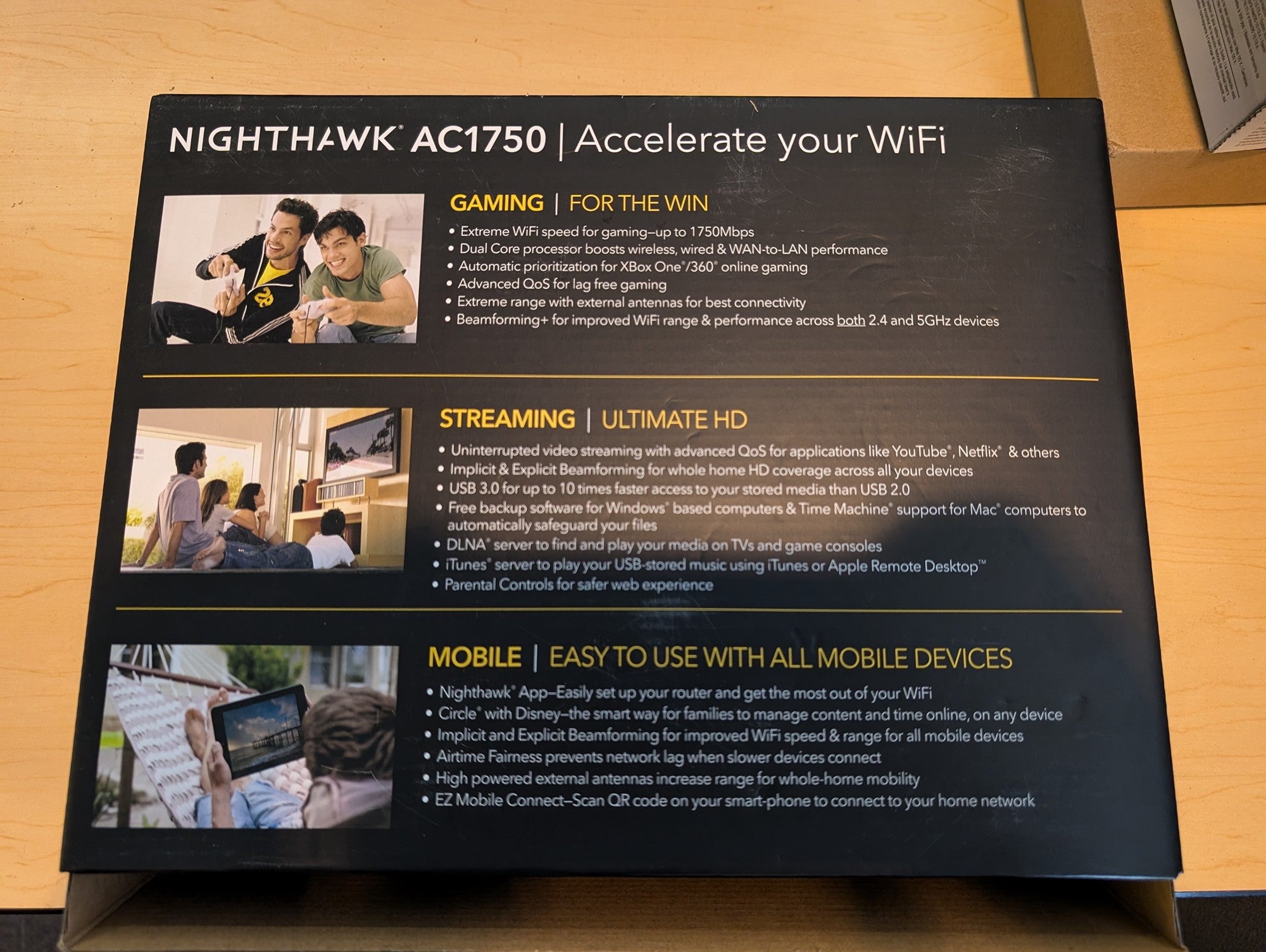 NETGEAR Nighthawk AC1750 Smart WiFi Router R6700 High-Speed