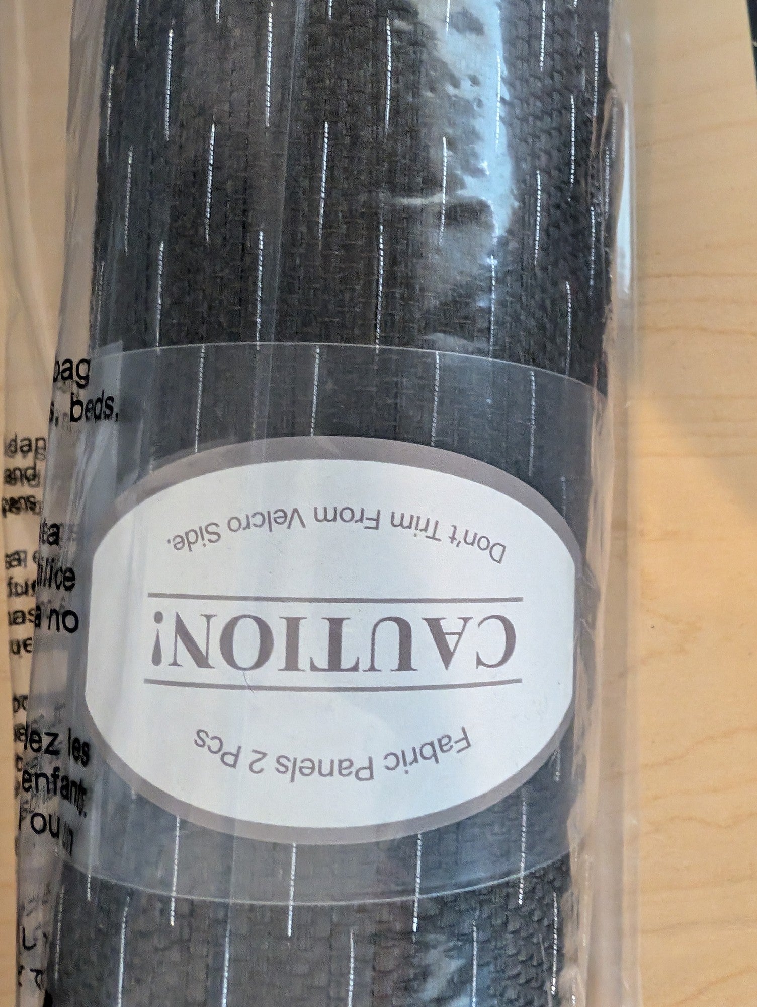 New Unopened Dark Gray Striped Fabric Panels (2 Pcs)