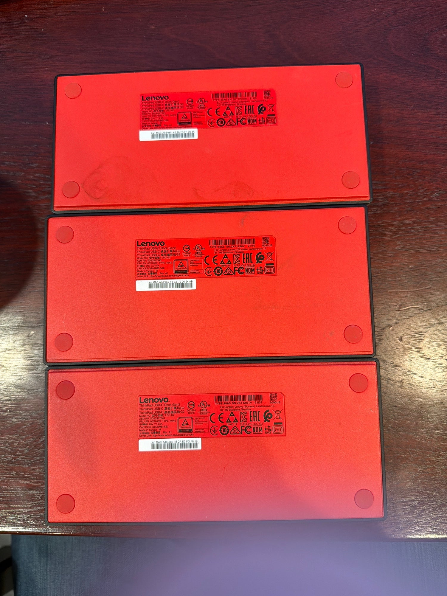 Lot of Three (3) Lenovo ThinkPads USB-C Dock Gen2 Model No. LDC-G2  Universal Docking Stations NO POWER/AC ADAPTER