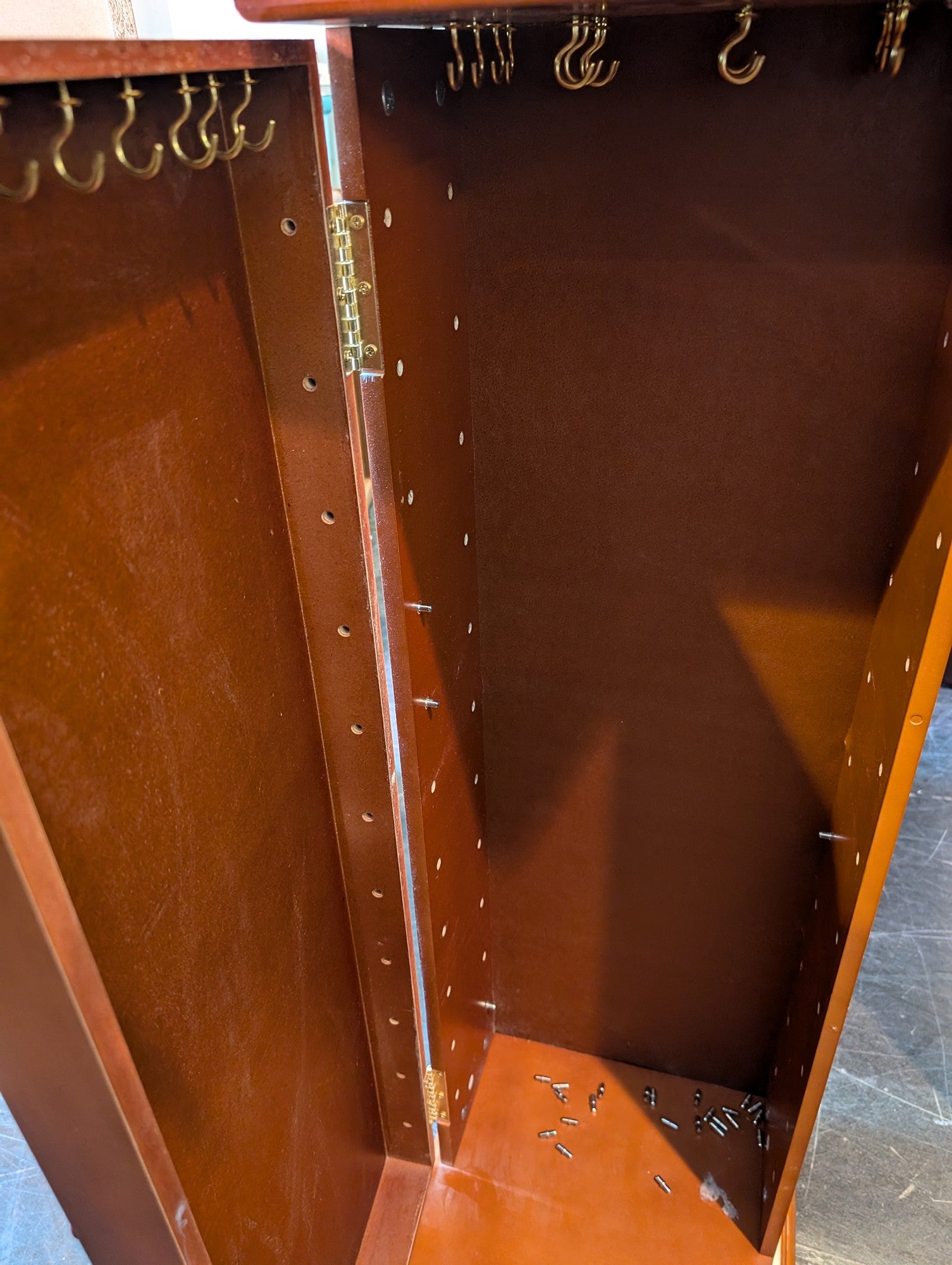 Slender Wooden Storage Cabinet with Grooved Door