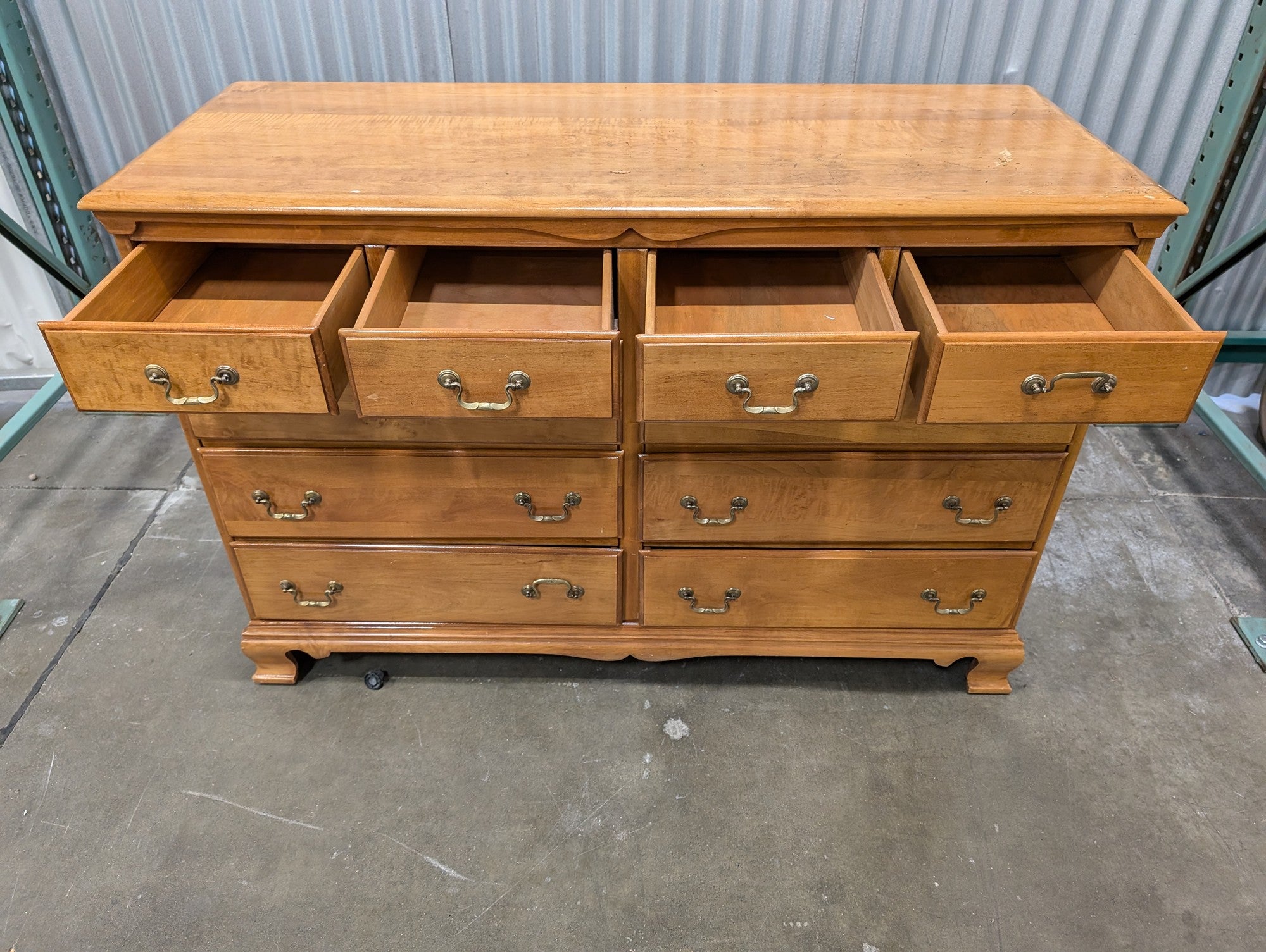Ten- Drawer Maple Wood Dresser