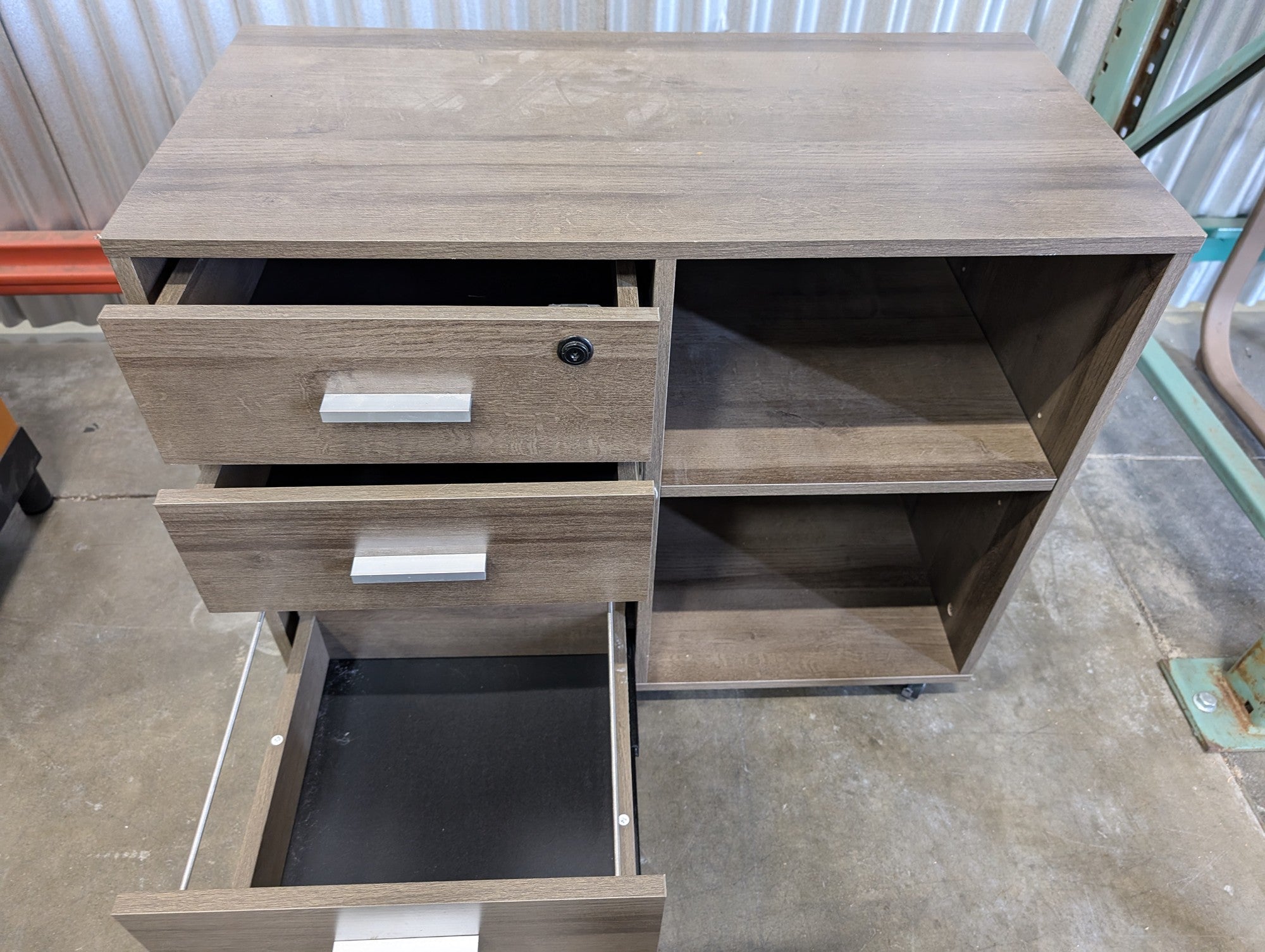 Mobile Office Storage Cabinet with Drawers and Shelves