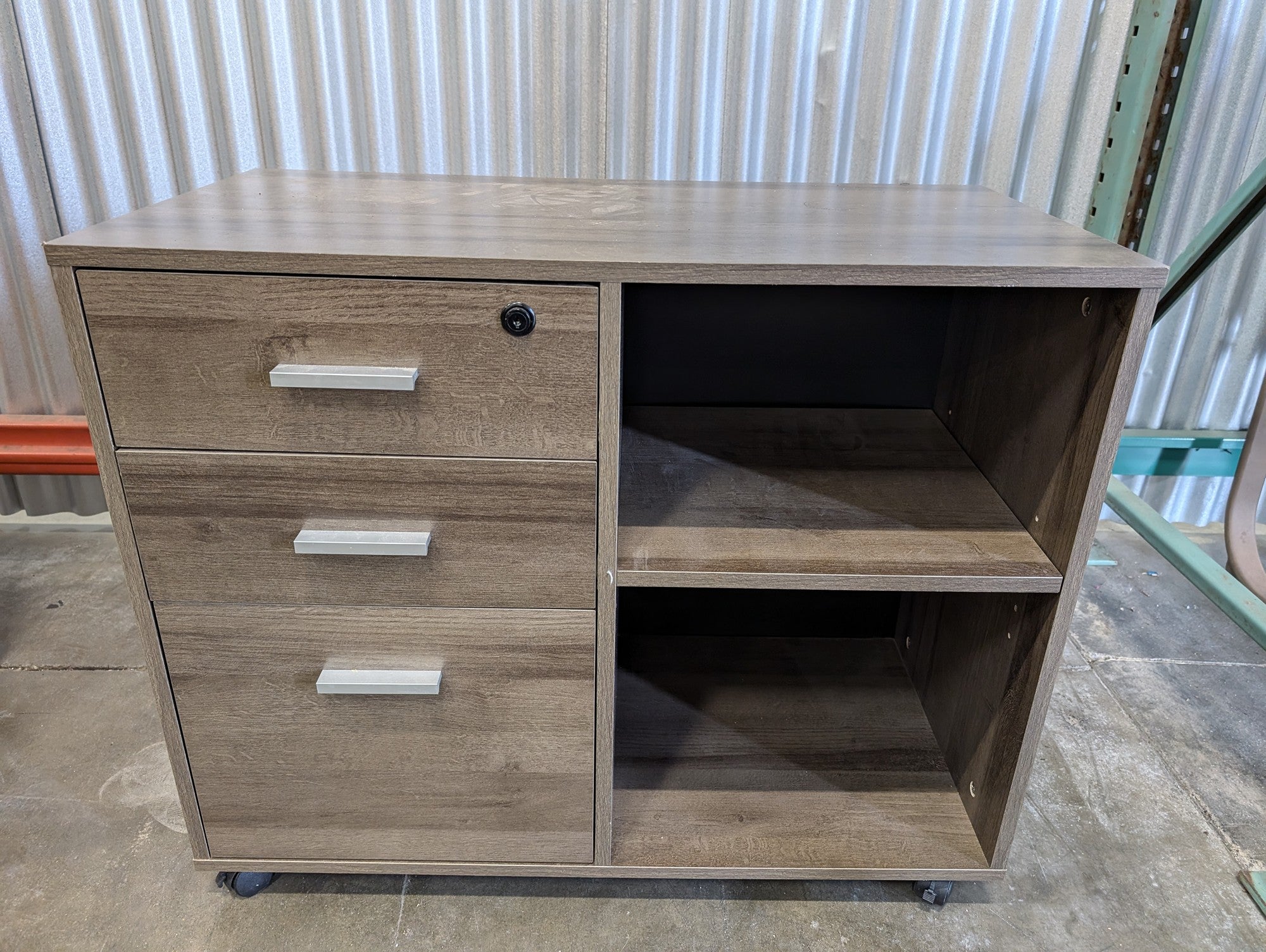 Mobile Office Storage Cabinet with Drawers and Shelves