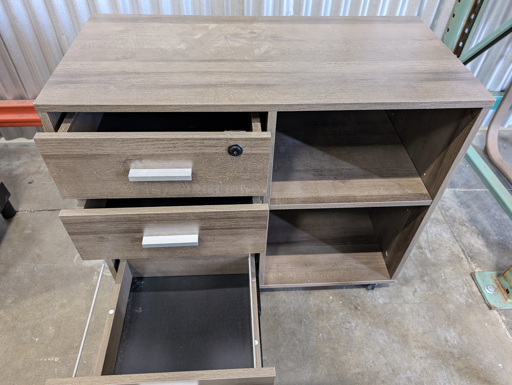 Mobile Office Storage Cabinet with Drawers and Shelves