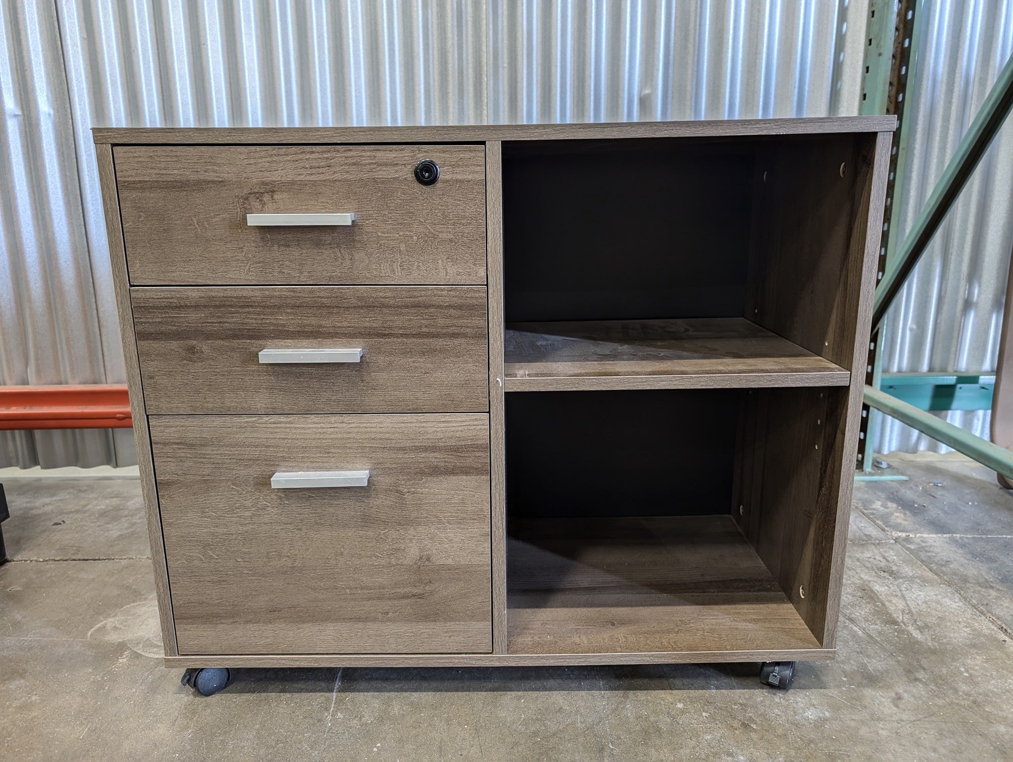 Mobile Office Storage Cabinet with Drawers and Shelves