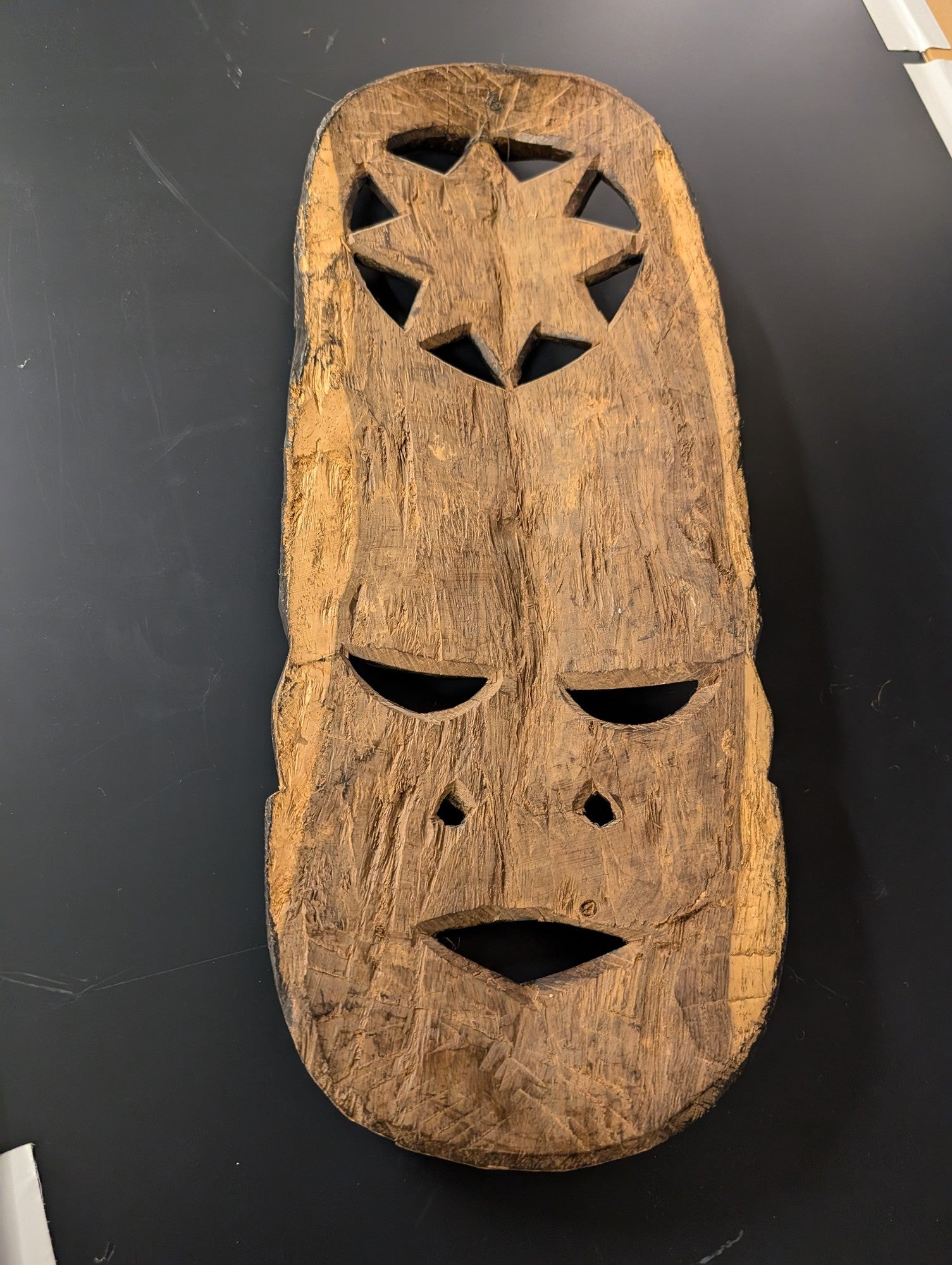 Hand-Carved Wooden Tribal Mask Wall Decor
