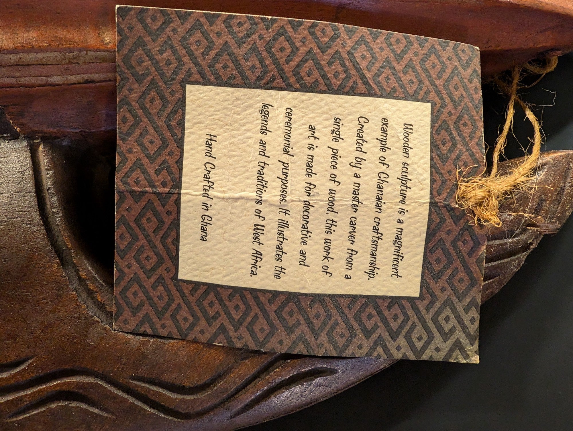 Hand Crafted Ghanaian Wood Sculpture Tribal Mask Art