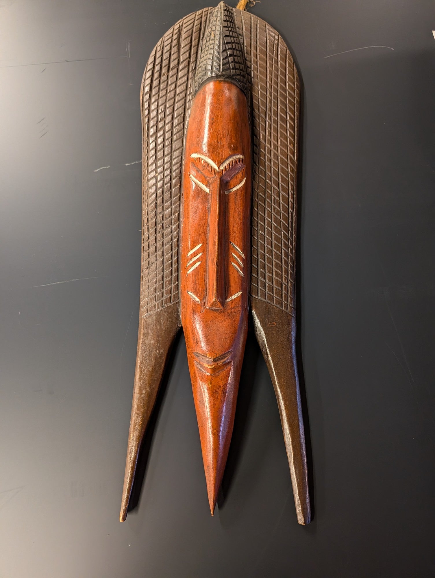 Handcrafted Ghanaian Wooden Tribal Mask Wall Art Sculpture