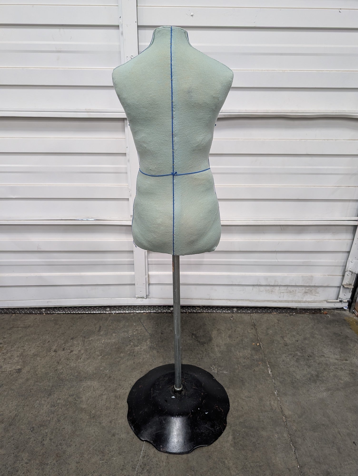 Light Blue Fabric Dress Form Mannequin Torso with Metal Stand