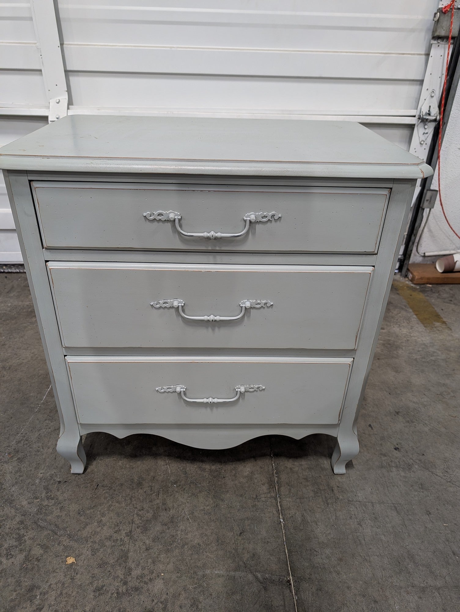 Charming Ethan Allen Grey Three-Drawer Chest
