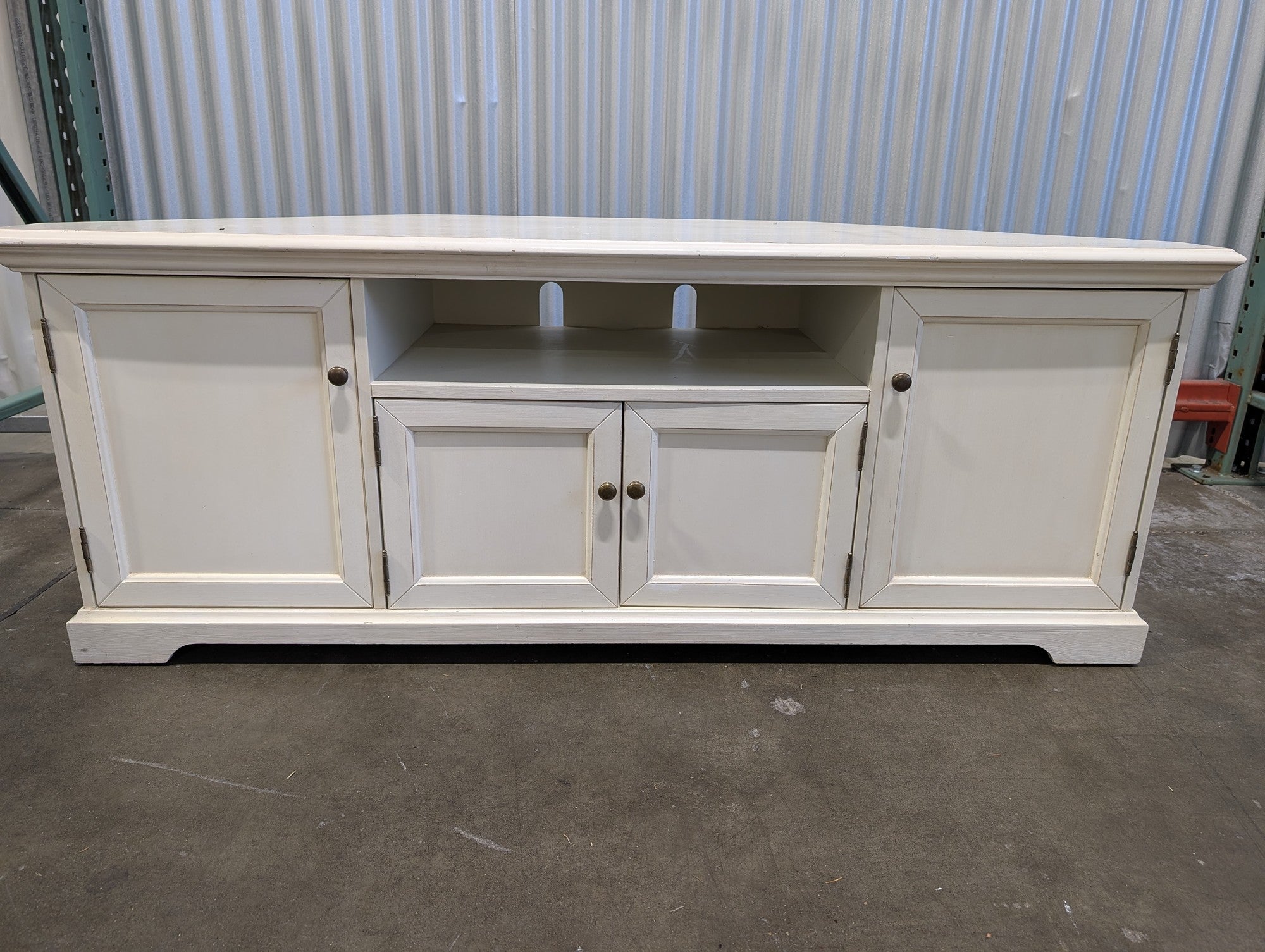 Ballard Designs White Corner Media Console TV Stand