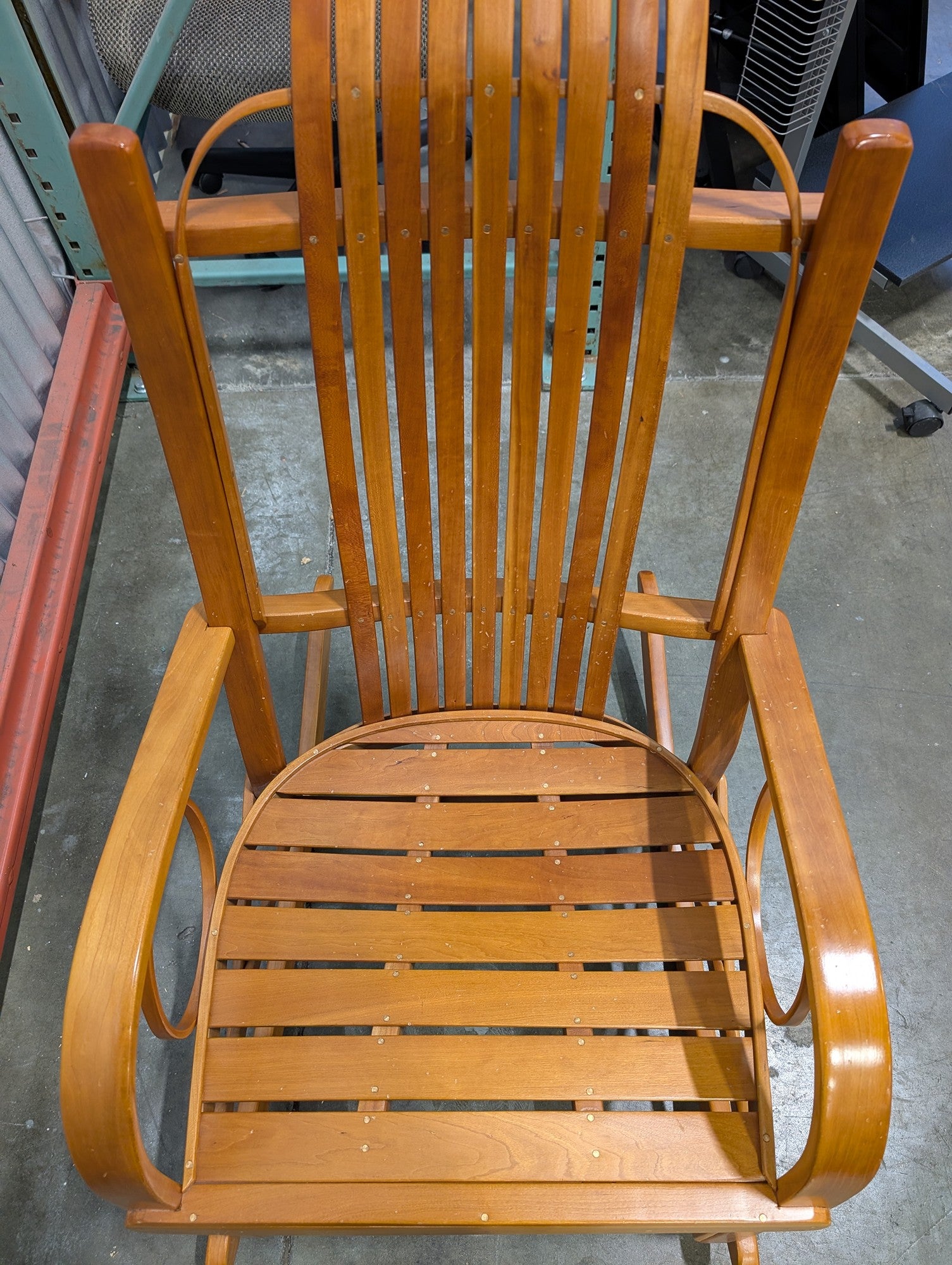 Classic Hardwood Slat Back Rocking Chair
