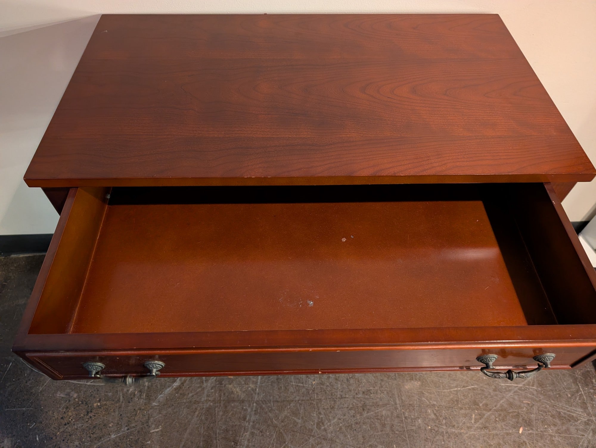 Bombay Company Classic Dark Wood Accent Table with Drawer and Shelf