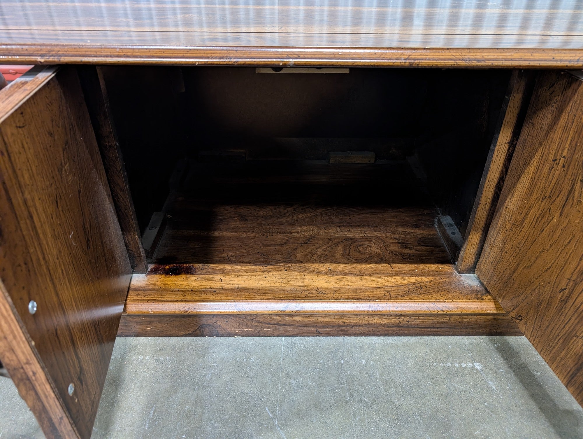 Traditional Carved Wood Coffee Table with Cabinet Storage