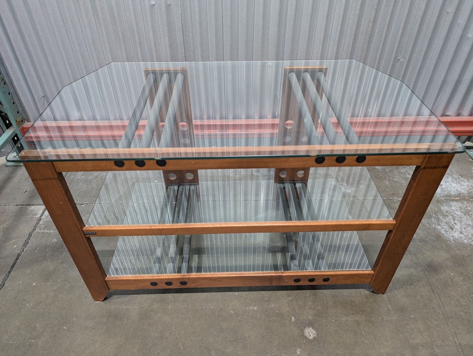 SANUS SYSTEMS Contemporary Wood and Glass Media Console