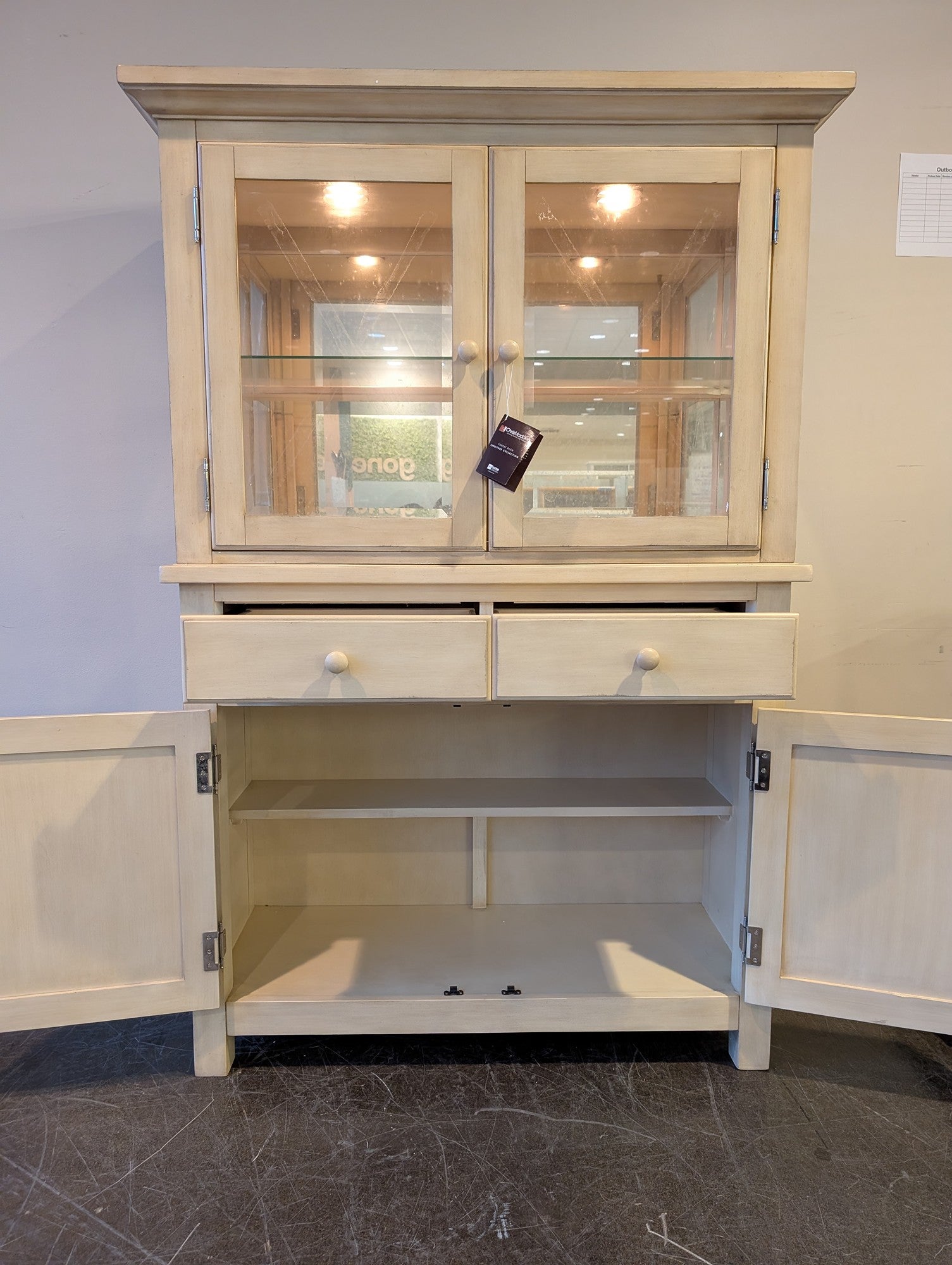 Chris Madden Forest Glen Versatile Wood Display Hutch Cabinet