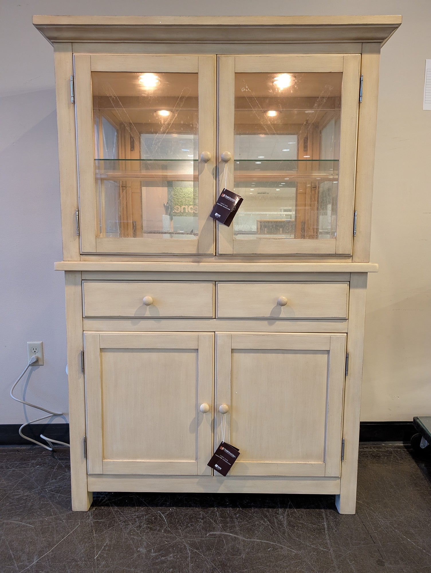 Chris Madden Forest Glen Versatile Wood Display Hutch Cabinet