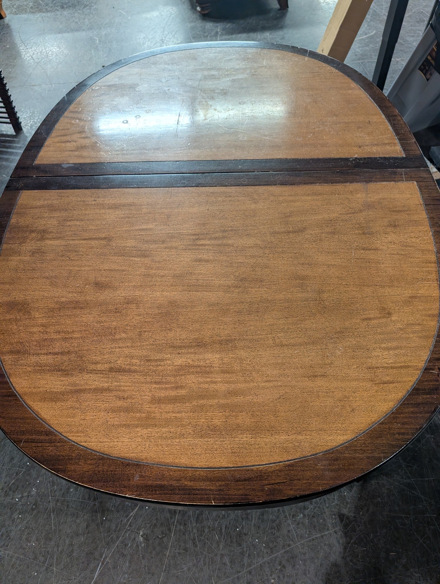 Oval Two-Tone Wood Dining Table