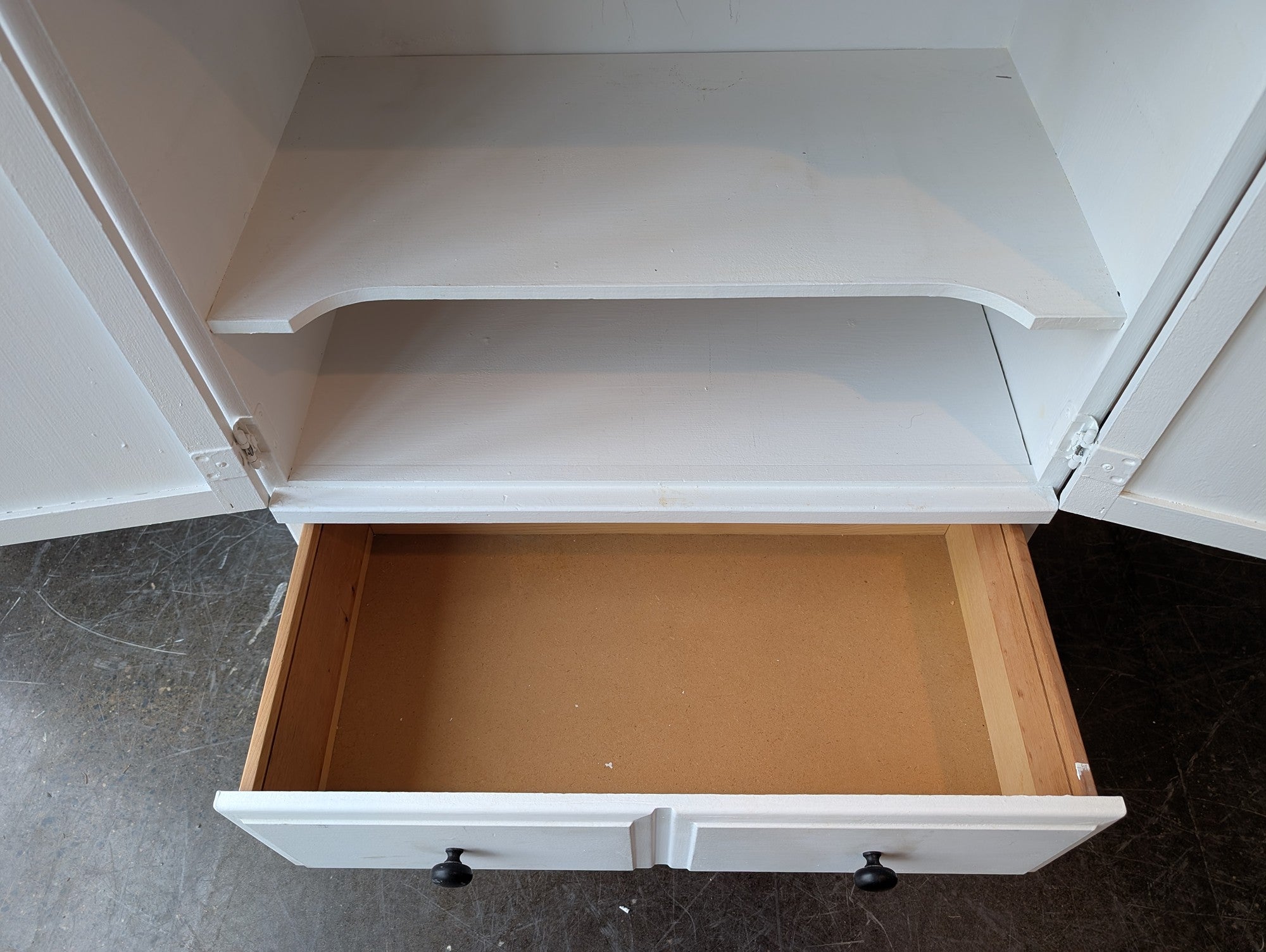 Versatile White Wooden Storage Cabinet with Drawers