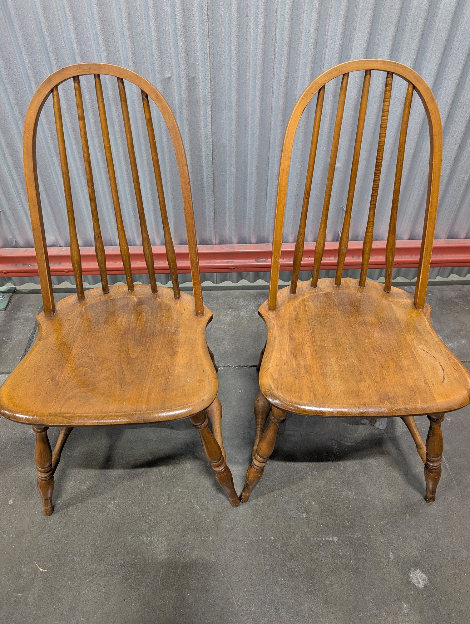 Pair of Traditional Wooden Windsor Spindle Back Chairs