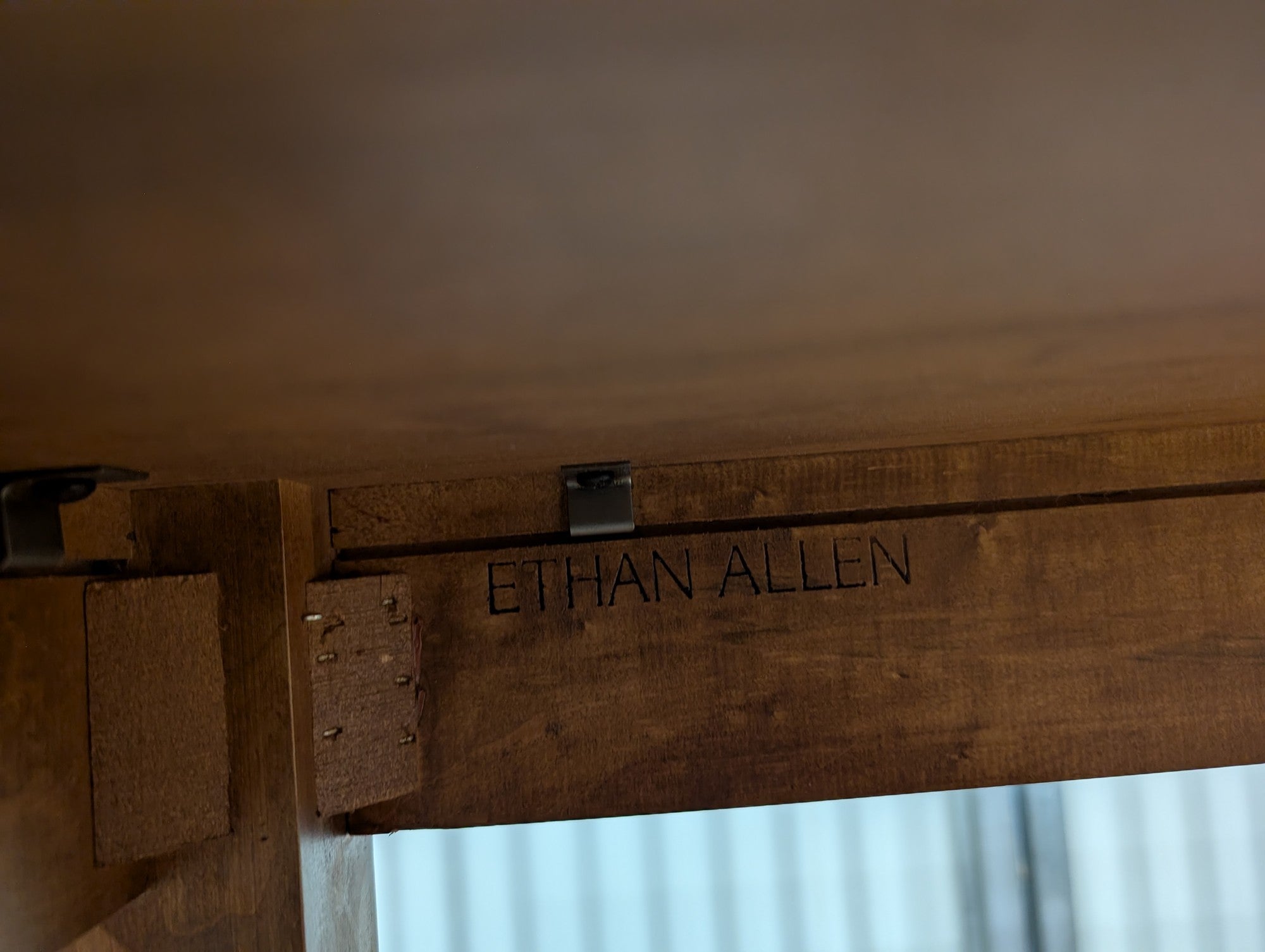 Ethan Allen Classic Wood Console Table with Lower Shelf