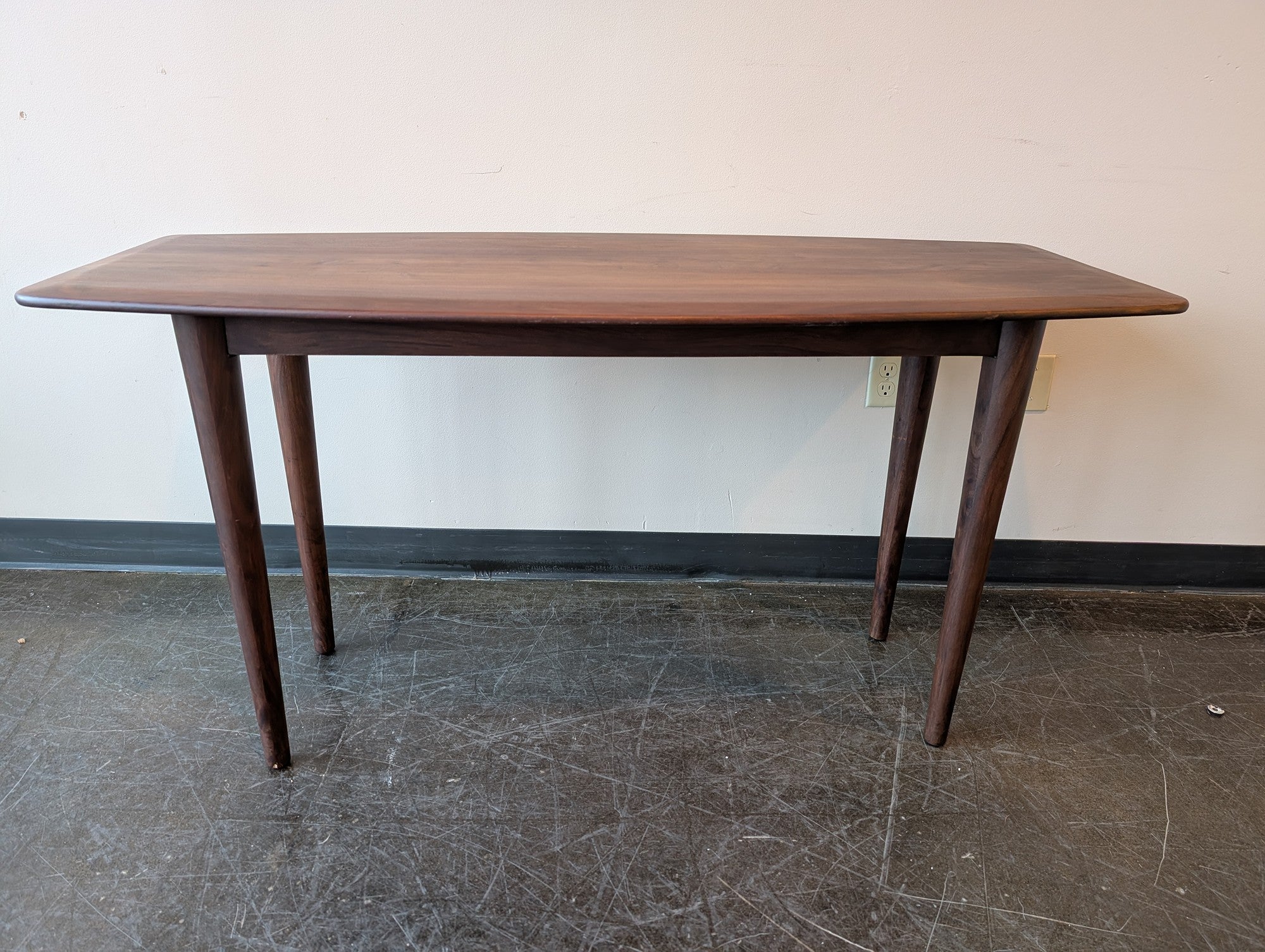 Mid-Century Modern Dark Wood Console Table