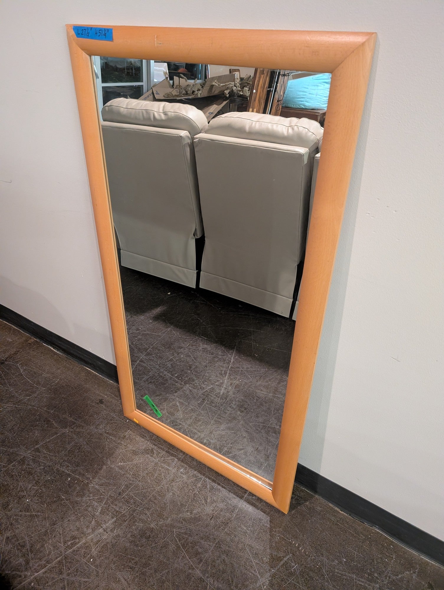 Contemporary Light Wood Full-Length Mirror