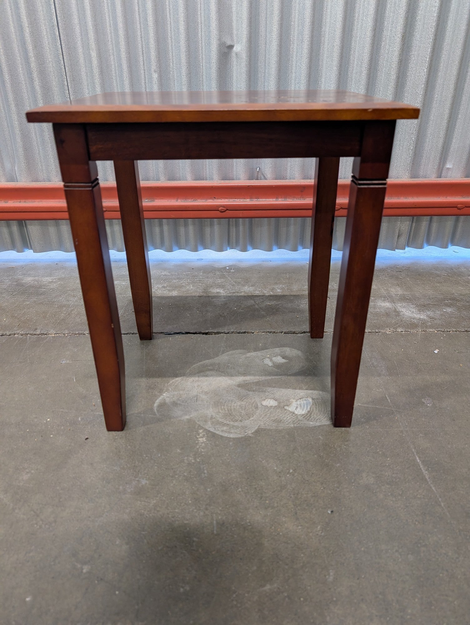 Solid Wood Square Accent Table, Rich Brown Finish