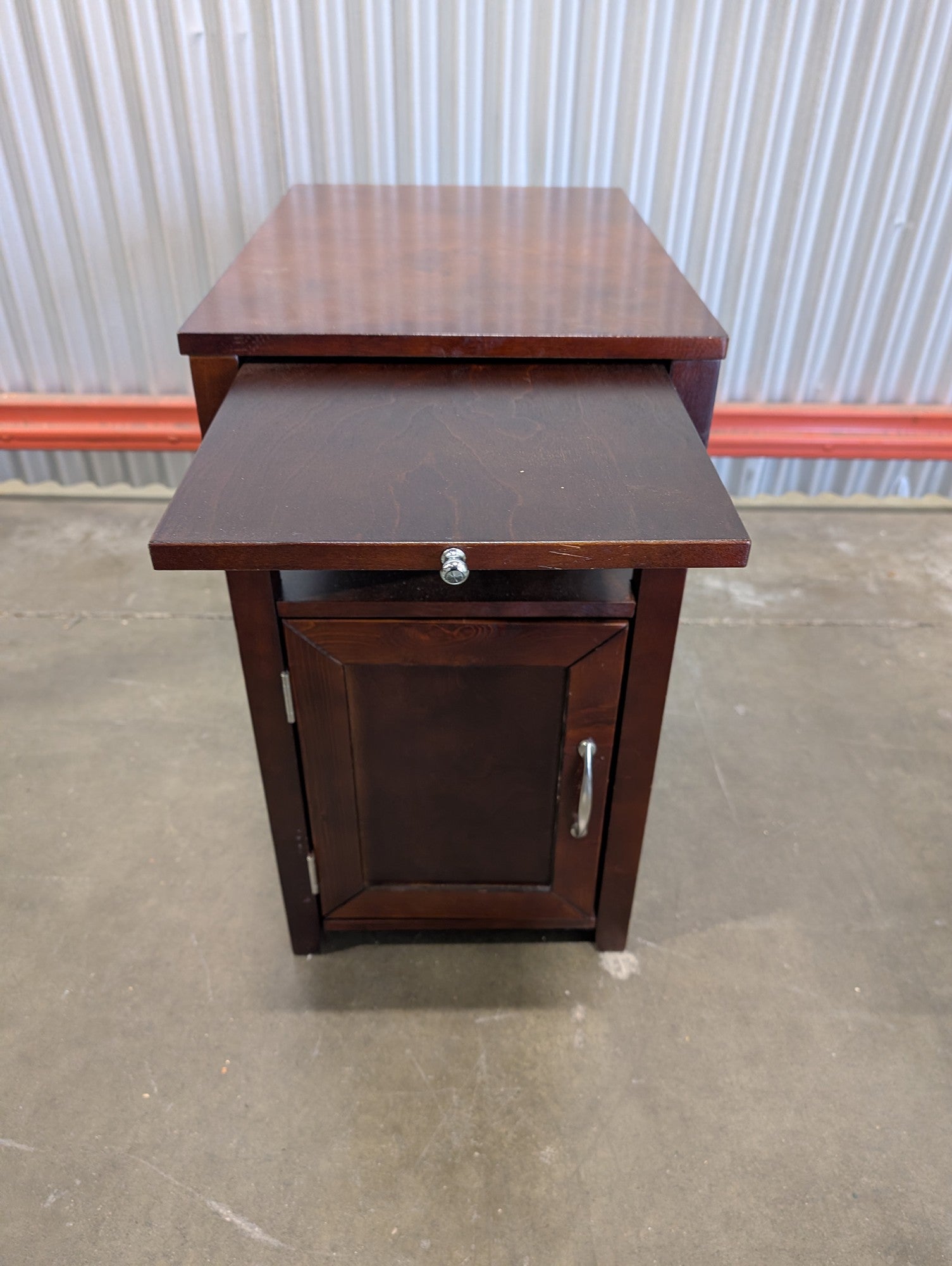 Versatile Dark Wood Nightstand with Pull-Out Extensions