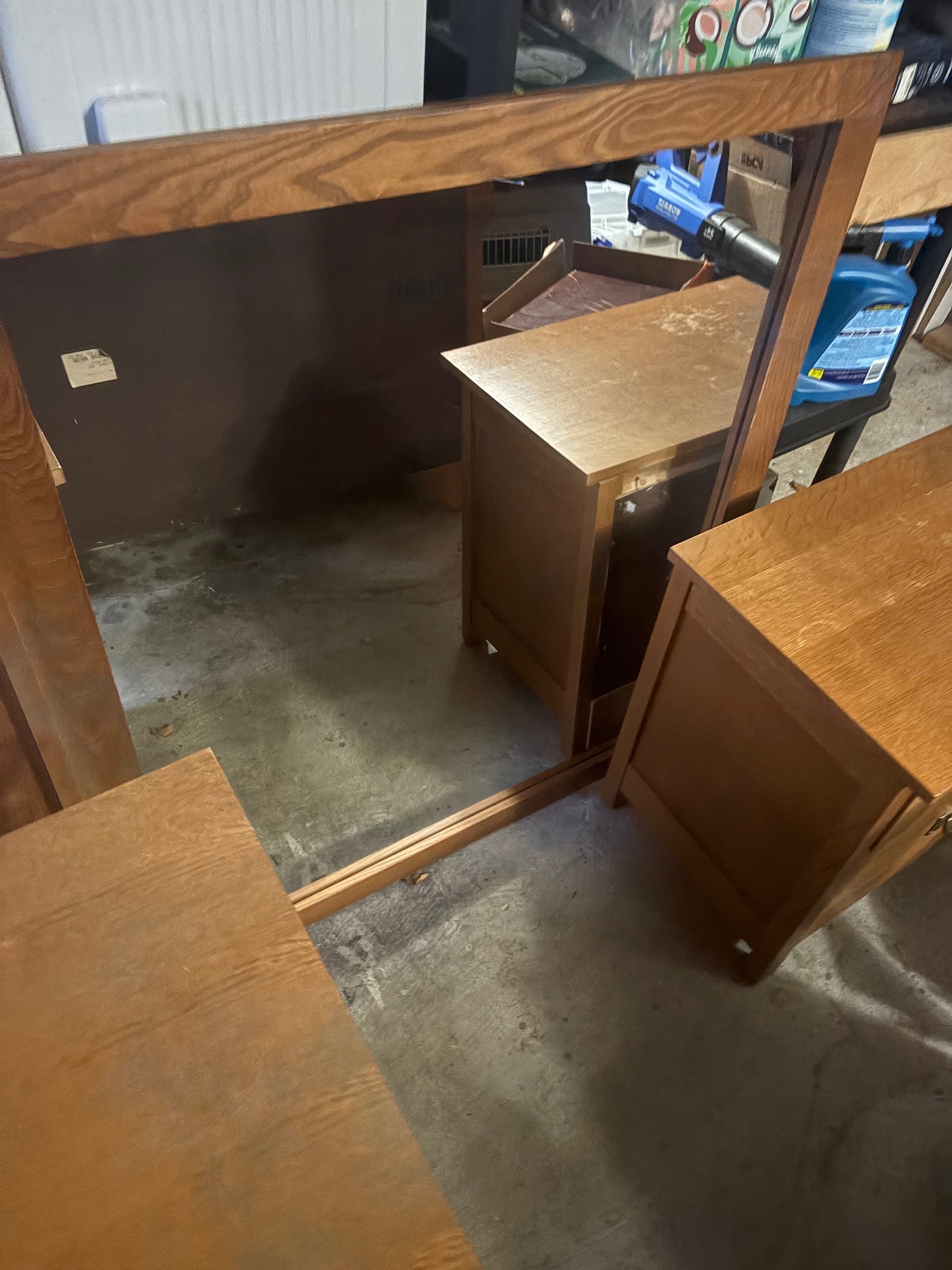 Sturdy BASSETT Mission Style Wood Dresser with Cabinet Doors