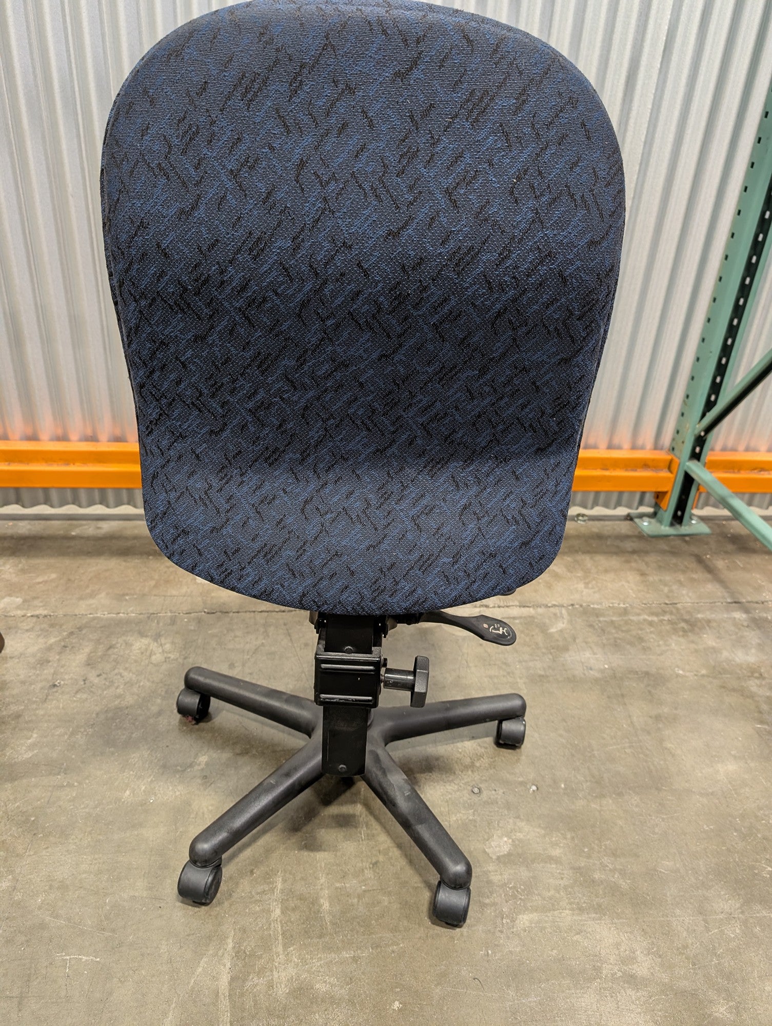 Adjustable Blue Patterned Fabric Swivel Office Task Chair