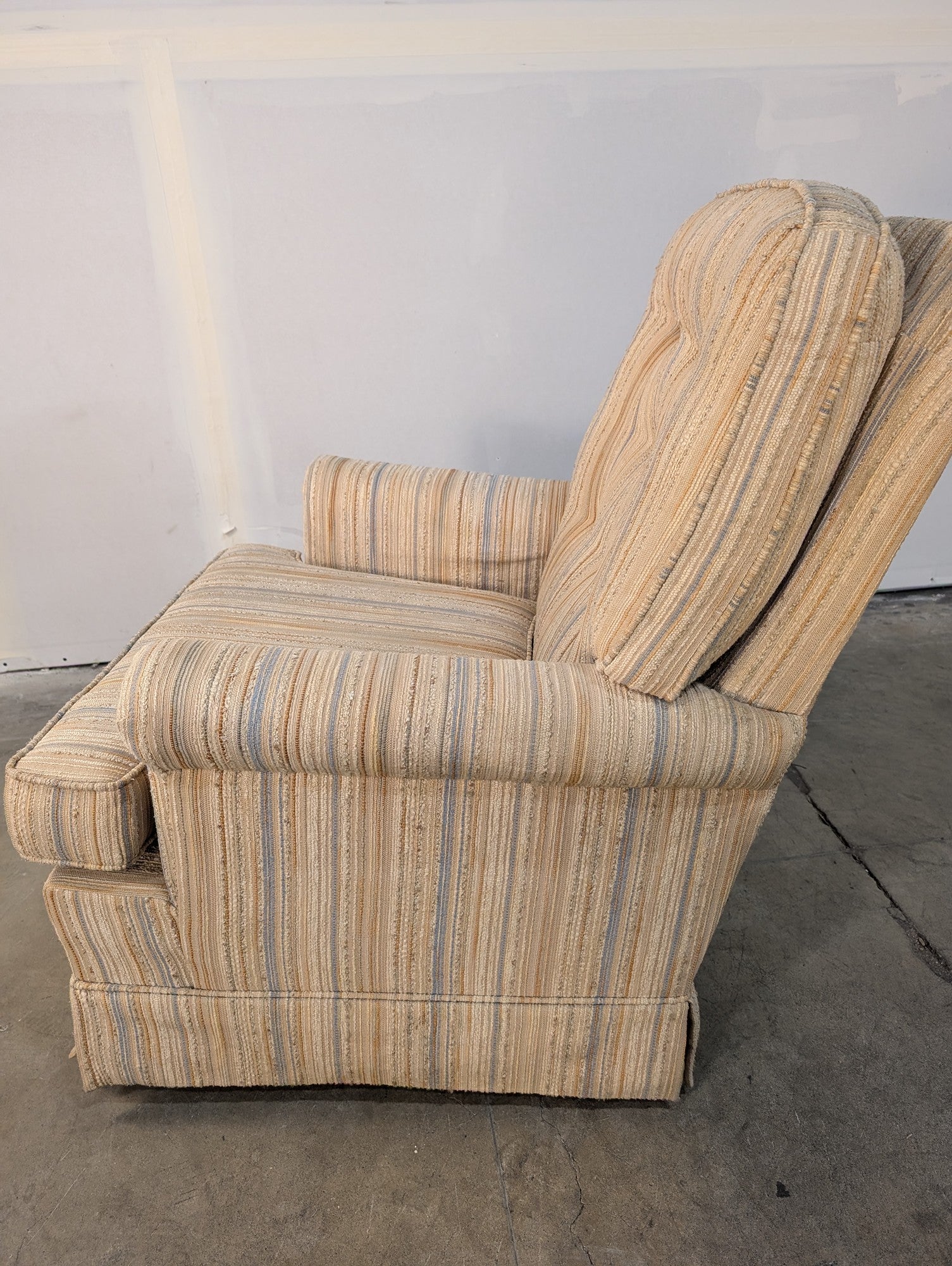 Vintage Striped Upholstered Slyter Armchair